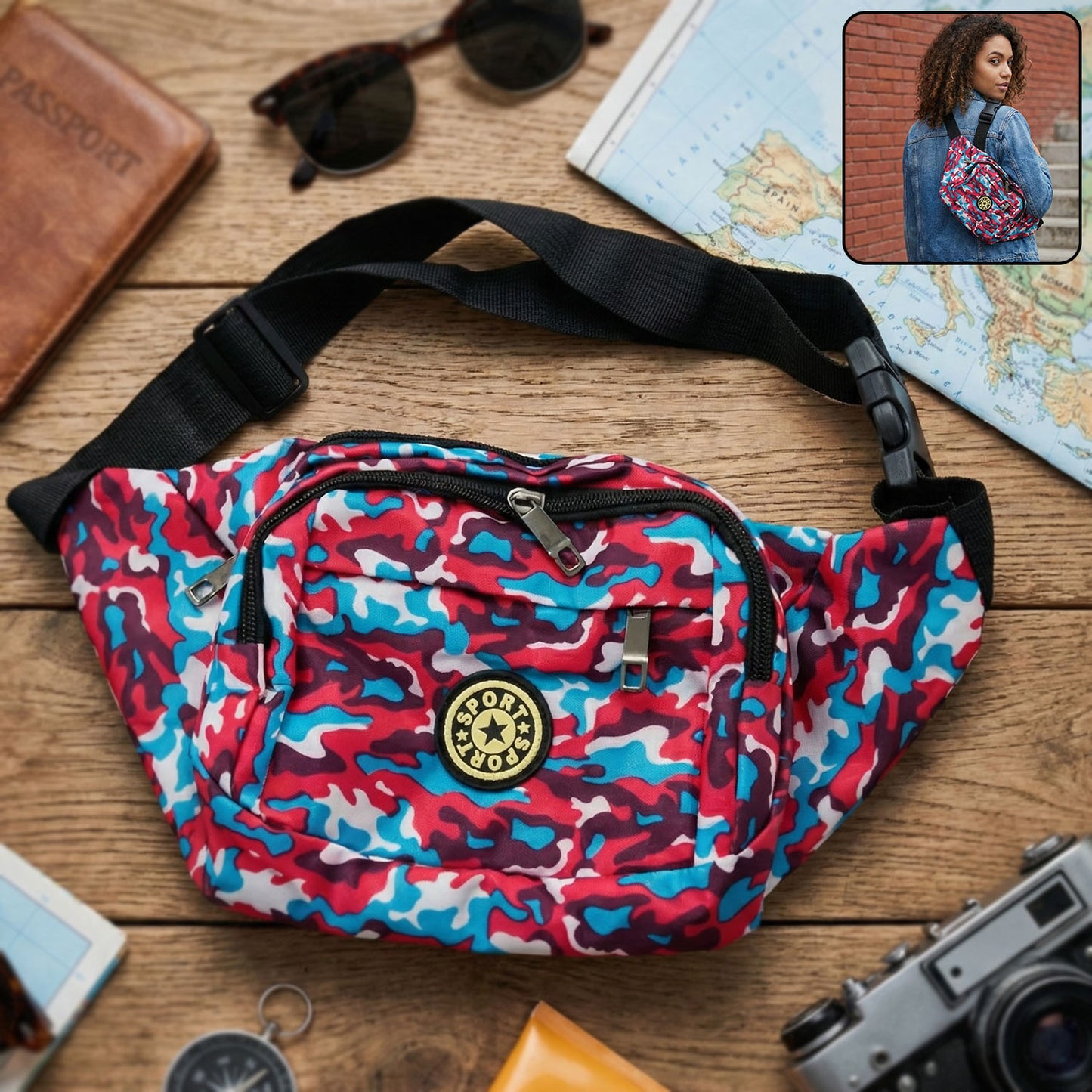 Versatile Waist Pouch & Sling Bag for Travel & Daily Use (1 Pc) - Happy Price - Image 2