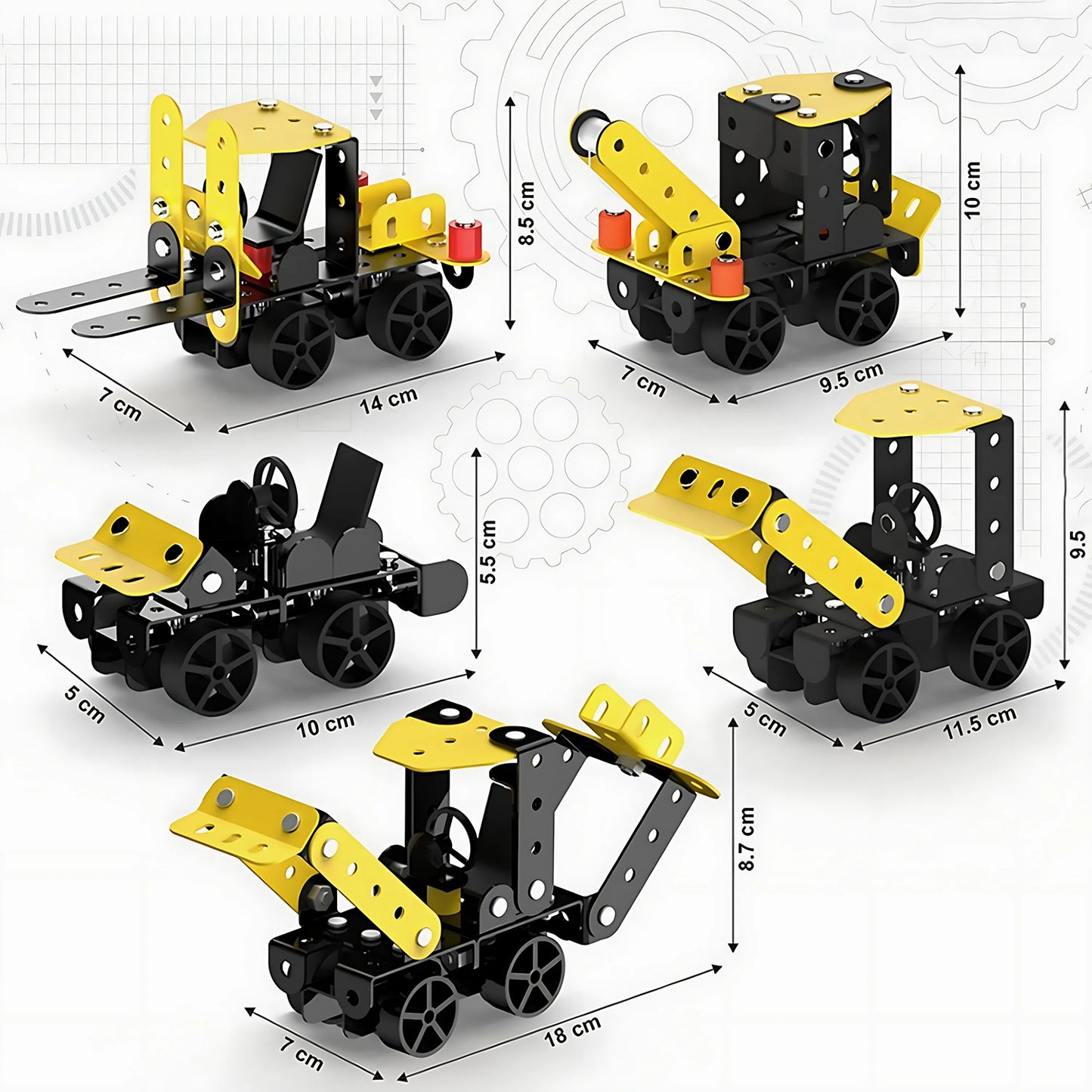 Aditi 5-in-1 Mecha Racer DIY Construction Kit - 38 Pieces STEM Toy for Kids 8+ - Happy Price - Image 2