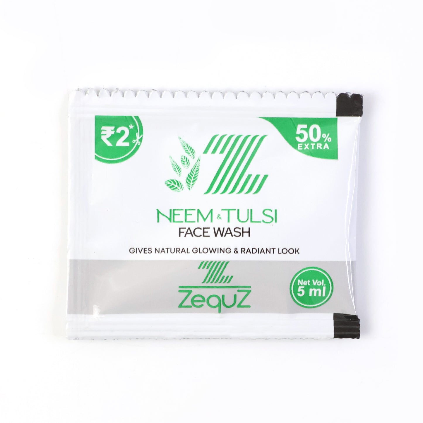 Zequz Neem Tulsi Herbal Face Wash Sachet - 5ml Single Use Pack - Happy Price - Image 5