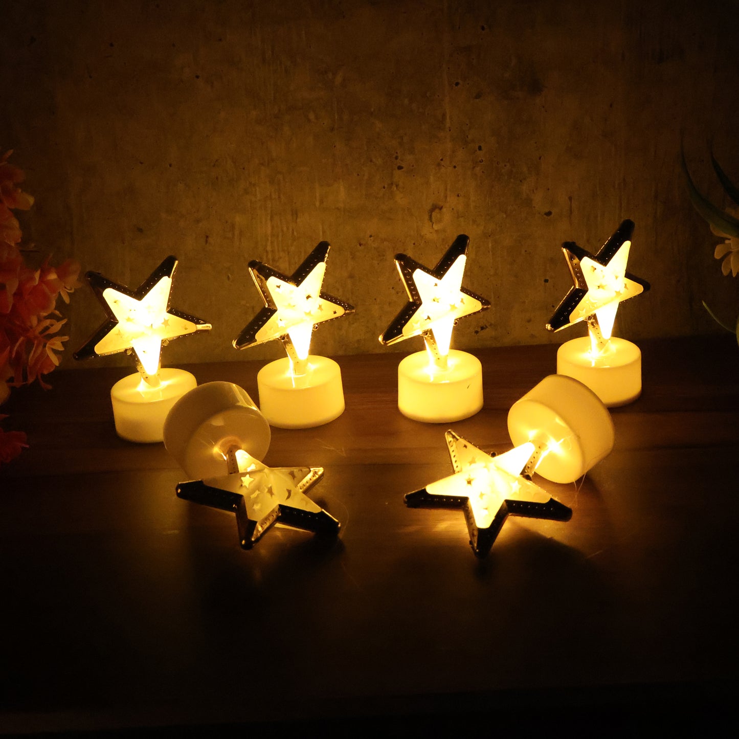 12 Pc Star Shaped Flameless LED Candles - Decorative Flickering Lights for Home & Events - Happy Price - Image 5