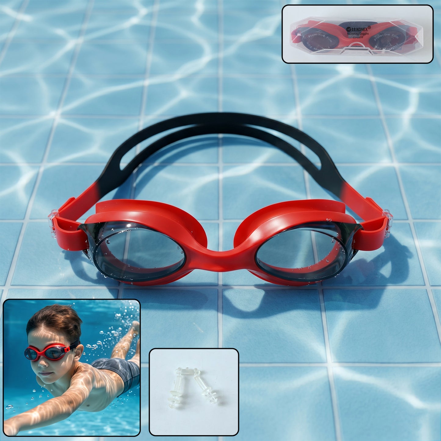 Clear Vision Anti-Fog Swimming Goggles with Adjustable Strap (1 Pc) - Great Price - Image 2