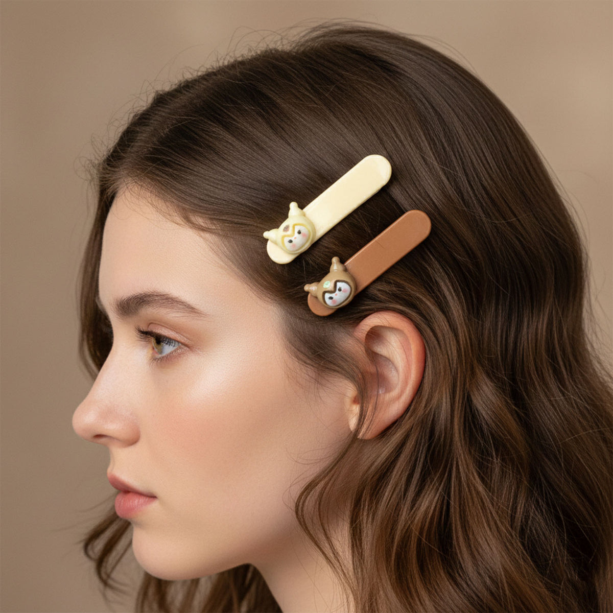 Cute Animal Face Hair Clips for Girls - Pack of 4 Decorative Snap Clips - Happy Price - Image 6