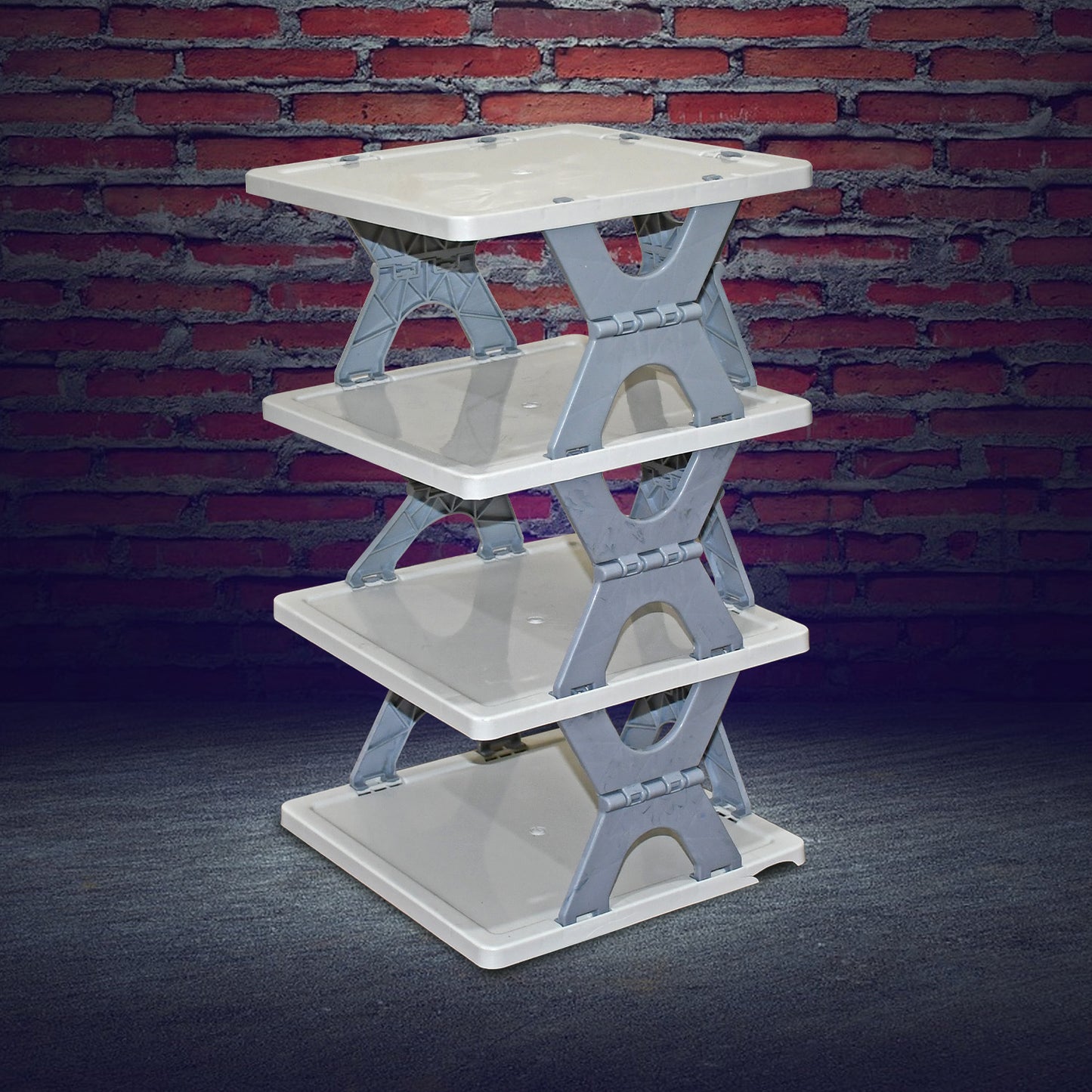 Smart Shoe Rack Shoes Stand Multifunctional Entryway Foldable Collapsible Door Shoe Rack Free Standing Heavy Duty Plastic Shoe Shelf Storage Organizer Narrow Footwear Home (1 Pc 4 Layer 6 Layer 8 Layer) - Happy Price - Image 5