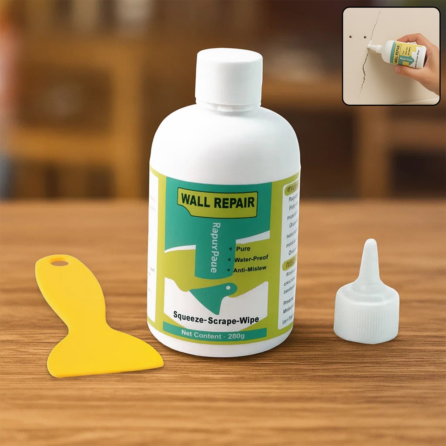 Wall Repair Cream with Scraper - 280g Tube for Cracks & Holes - Happy Price - Image 7