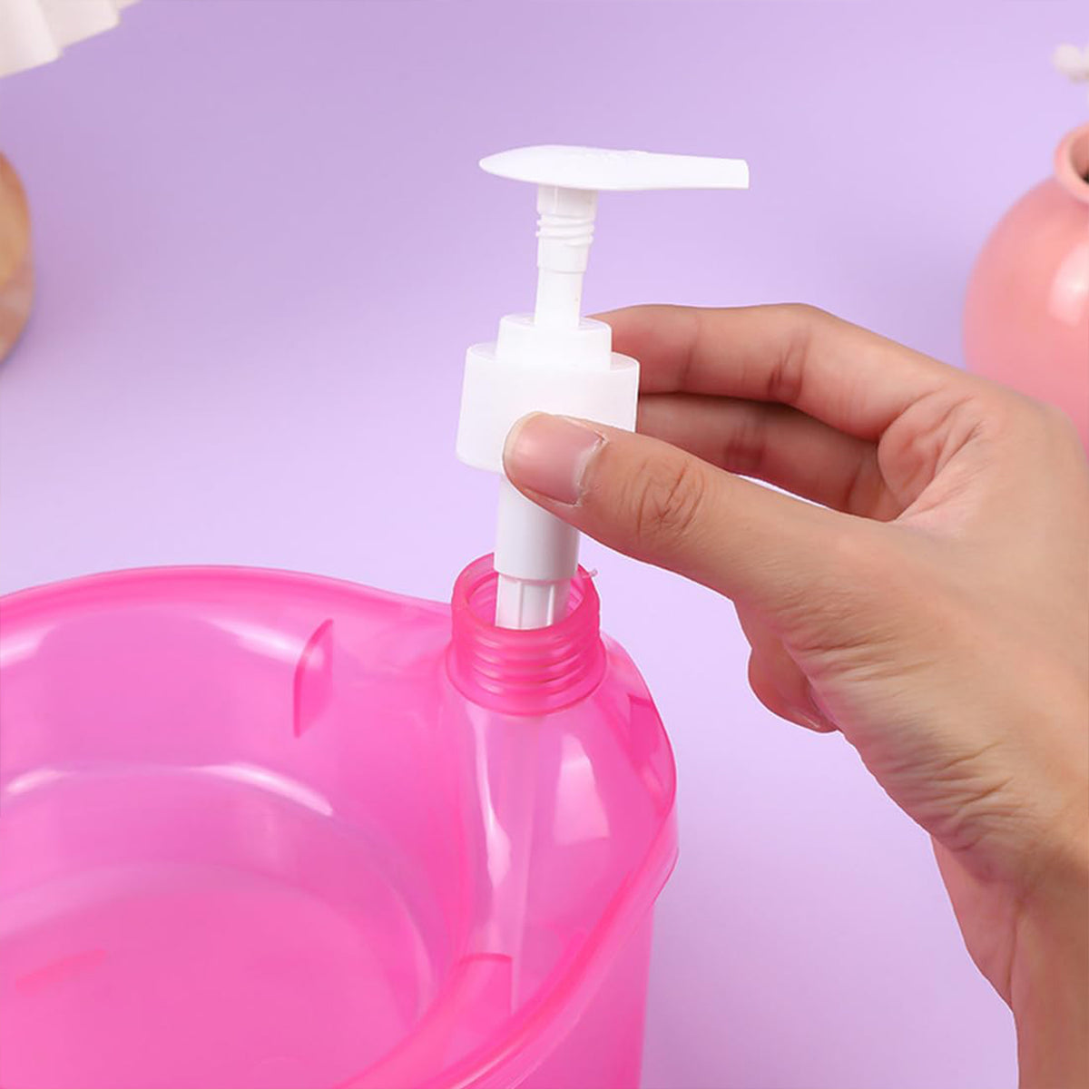 Double Layer Liquid Soap Dispenser With Pump And Sponge Practical For Hotel Sink Clear Soap Dispensing Liquid Pump Bottle For Home Kitchen Rectangle ( 2 In 1 ) - Happy Price - Image 3
