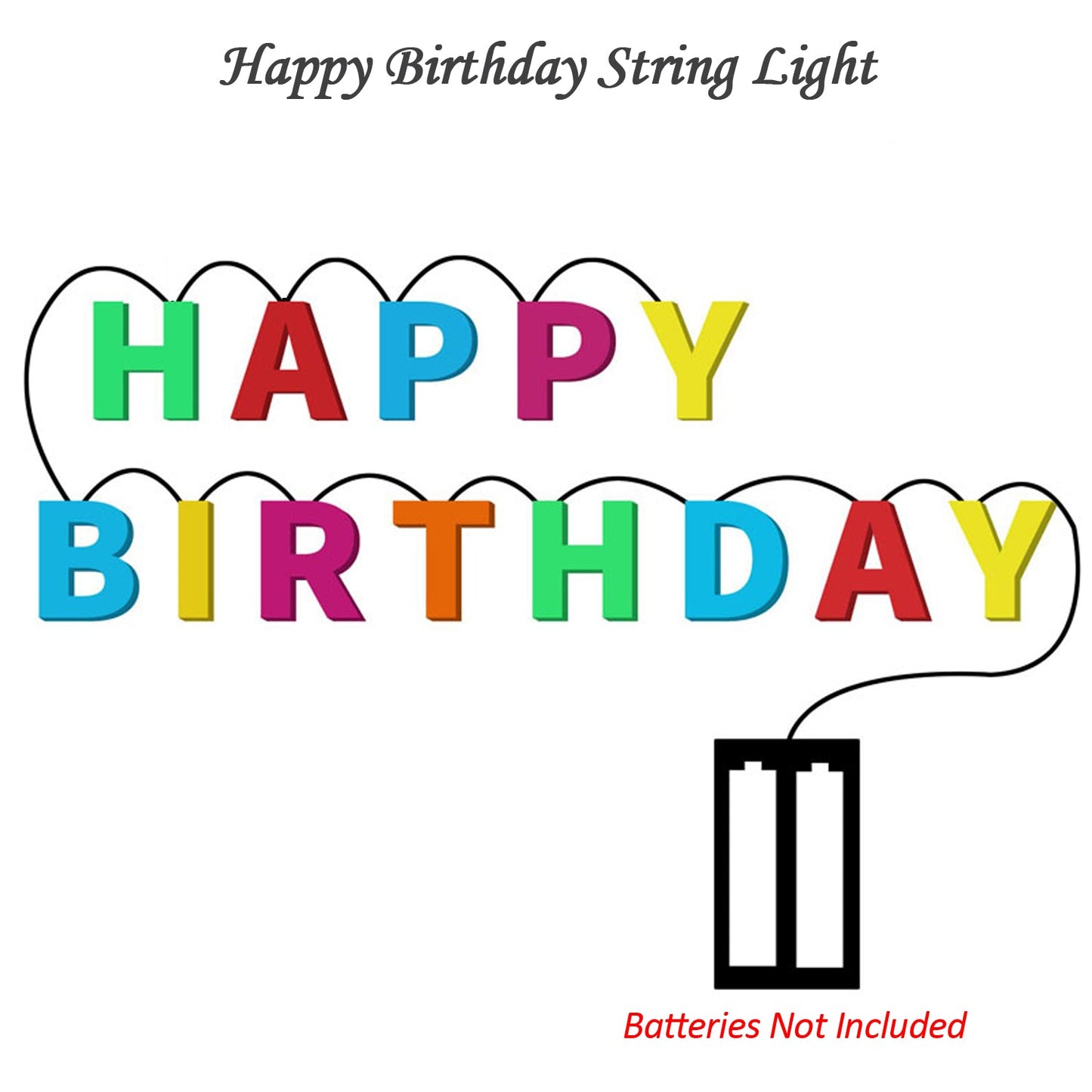 Decoratives Plastic Happy Birthday 13 Led Letter Battery Operated String Lights Outdoor String Lights (Multicolour) - Happy Price - Image 6