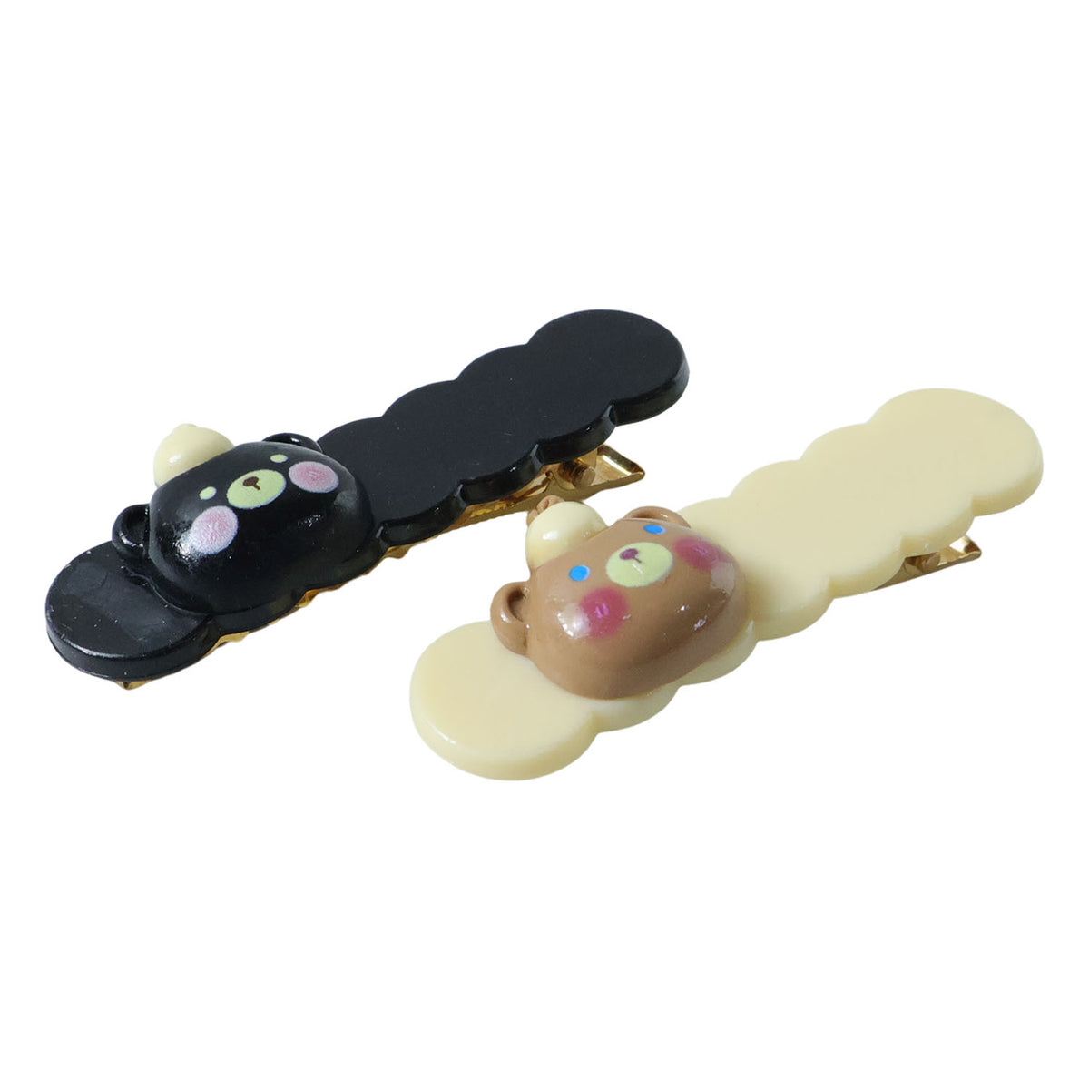 Cute Teddy Bear Hair Clips Set (2 Pc) - Adorable Cartoon Hair Pins for Girls & Women - Happy Price - Image 4