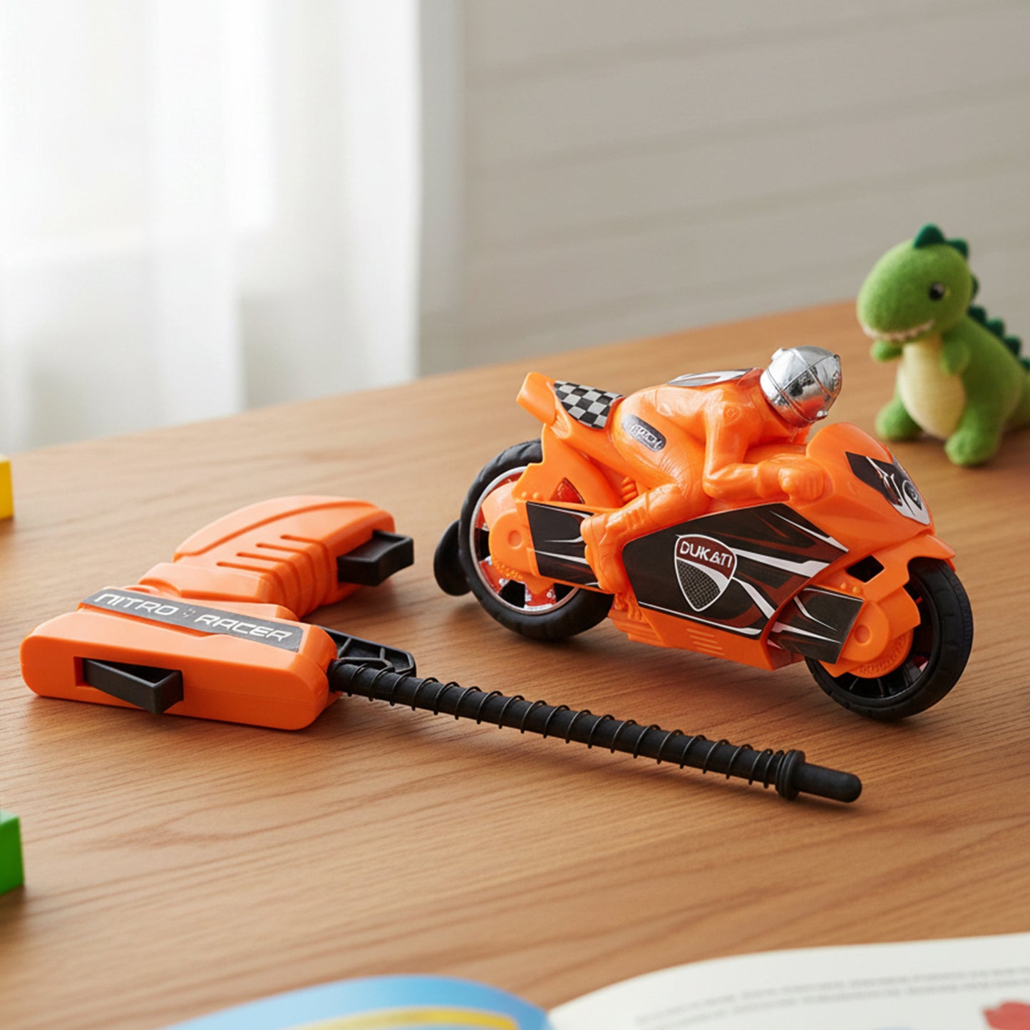 Kids Pull Launcher Racing Bike Toy - Manual Action Motorcycle - Great Price - Image 3