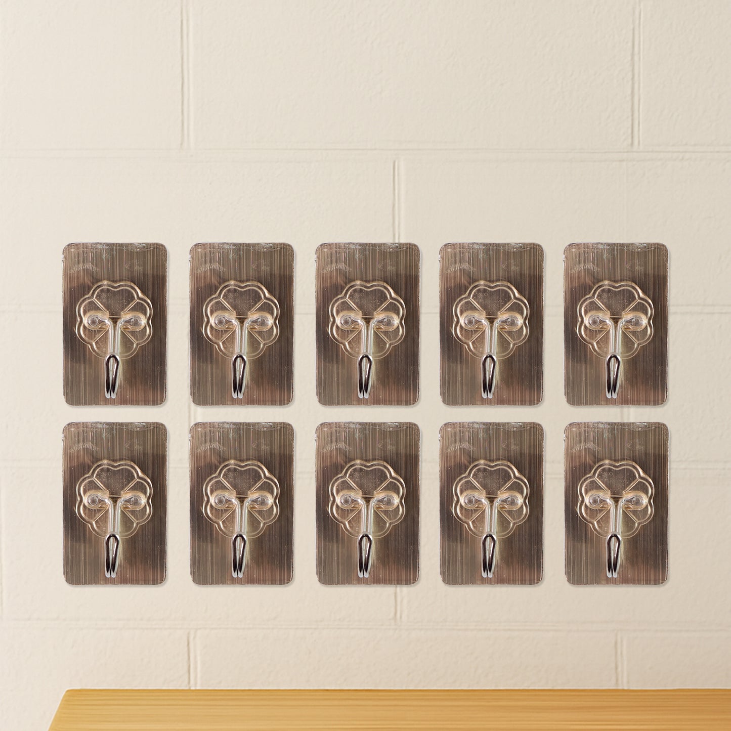 Plastic Adhesive Sticky Waterproof And Oil Proof Wall Hook (5.53.5 Cm 10 Pc) - Happy Price - Image 5