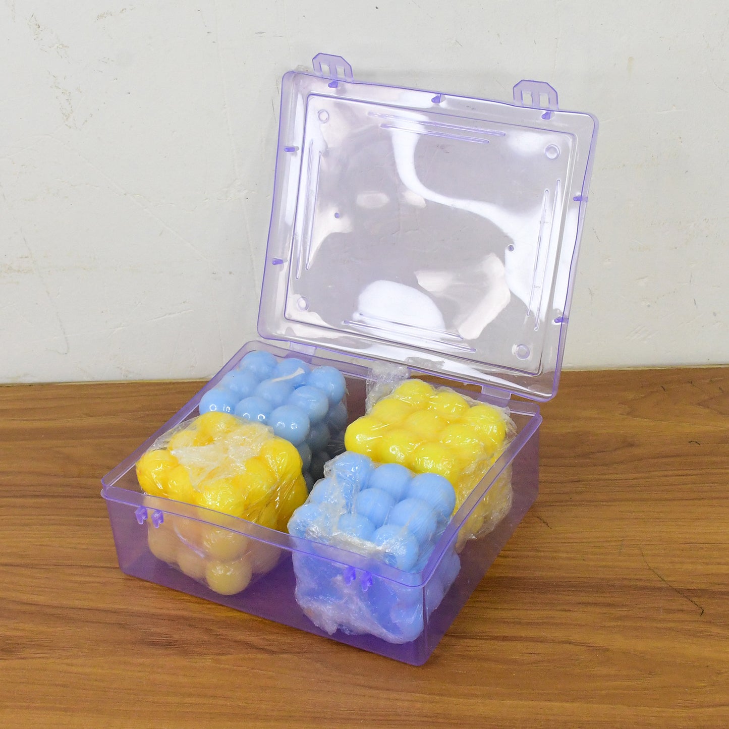 Set of 4 Colorful Cube Wax Candles - Blue & Yellow Decorative Accent - Happy Price - Image 7