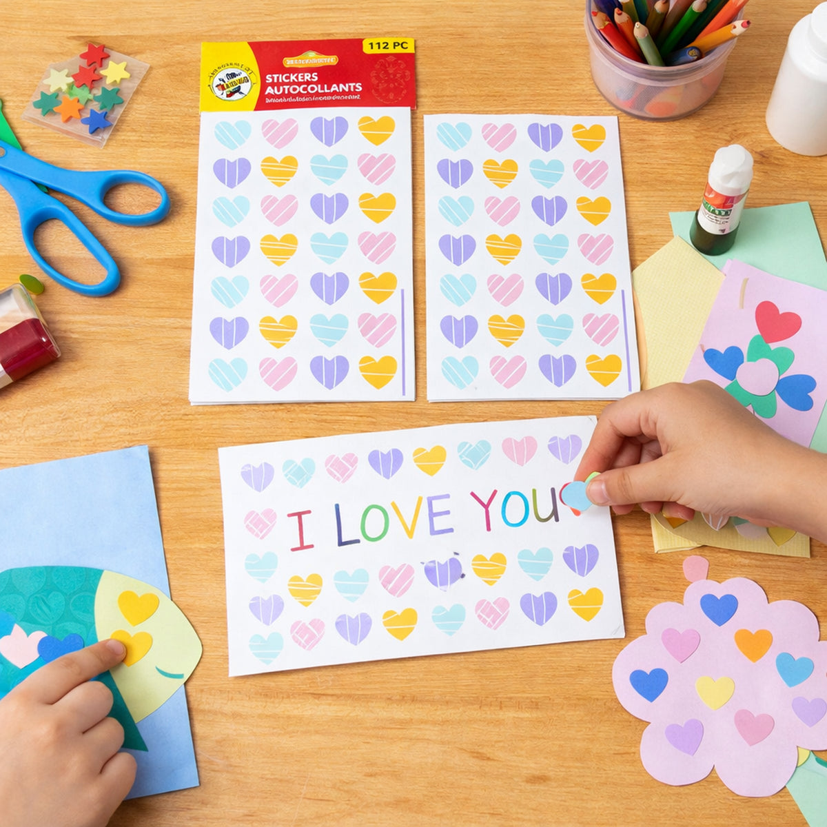 Heart Shape Decorative Stickers - 112 Pcs, 4 Sheets for Crafts & Journals - Happy Price - Image 5