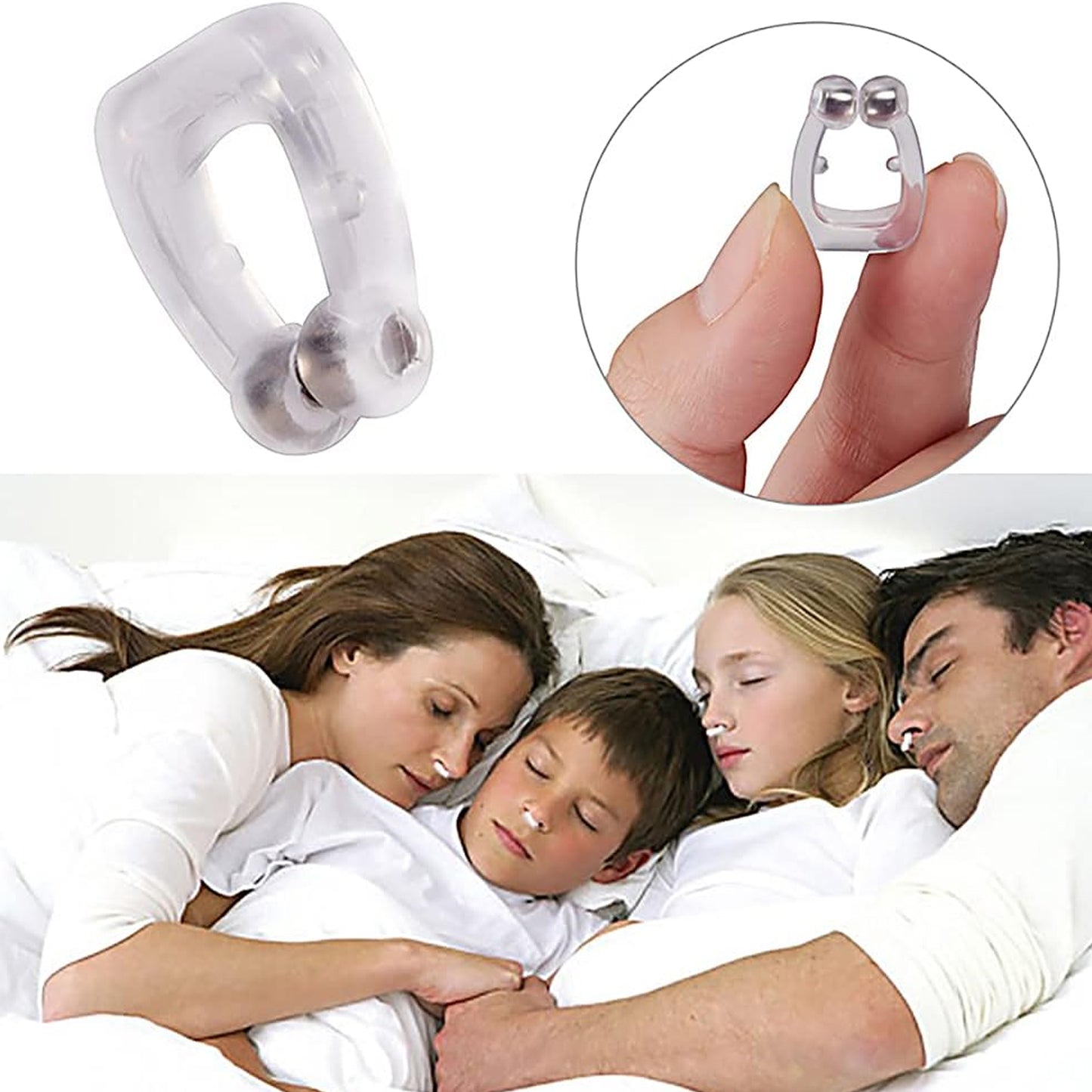 Anti Snore Device For Men And Woman Silicone Magnetic Nose Clip For Heavy Snoring Sleeper Snore Stopper Anti Snoring Device (1 Pc) - Happy Price - Image 2
