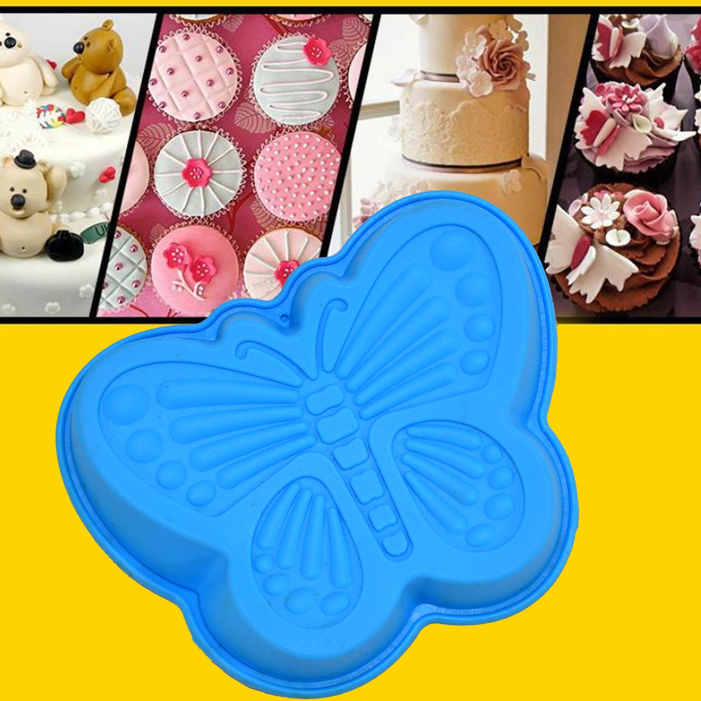 Butterfly Shape Cake Cup Liners I Silicone Baking Cups I Muffin Cupcake Cases I Microwave Or Oven Tray Safe I Molds For Handmade Soap Biscuit Chocolate Muffins Jelly Pack Of 4 - Happy Price - Image 3