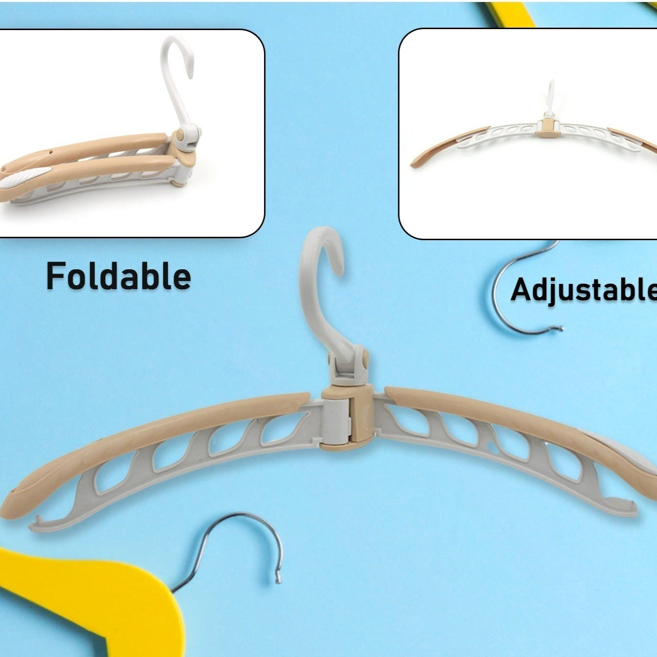 Portable Folding 360 Degree Rotating Clothes Hangers Travel Foldable Adjustable Accessories Foldable Clothes Hangers Drying Rack For Travel (1 Pc) - Happy Price - Image 1
