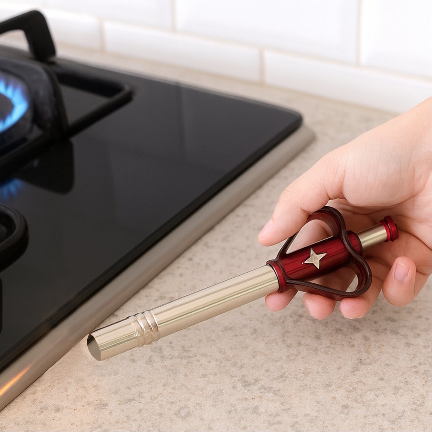 Supermom Lovely Gas Lighter (1 Pc) - Extra Long Stainless Steel with Piezo Ignition - Happy Price - Image 6