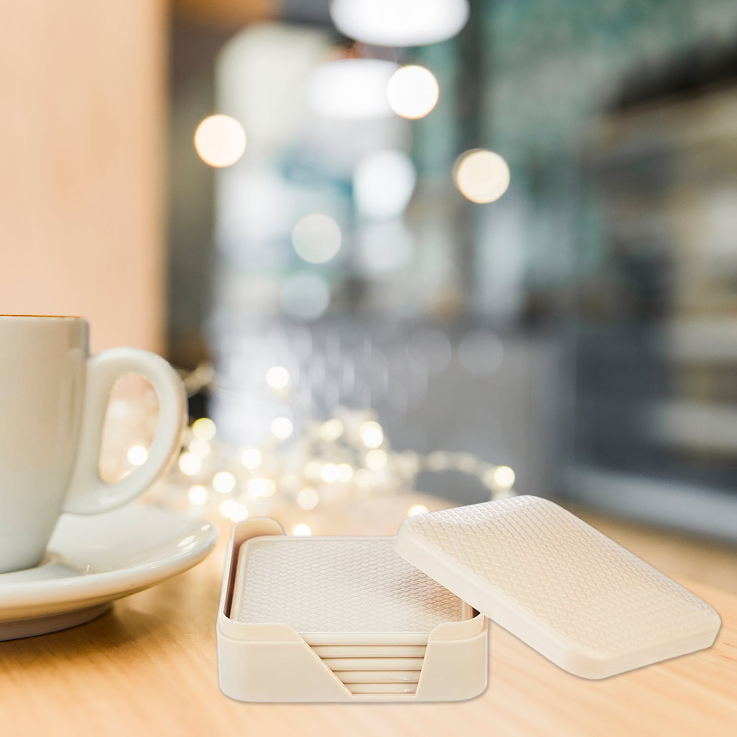 Ganesh Square Coasters Set with Storage Box - 6 Pcs Premium Drink Mats - Happy Price - Image 5