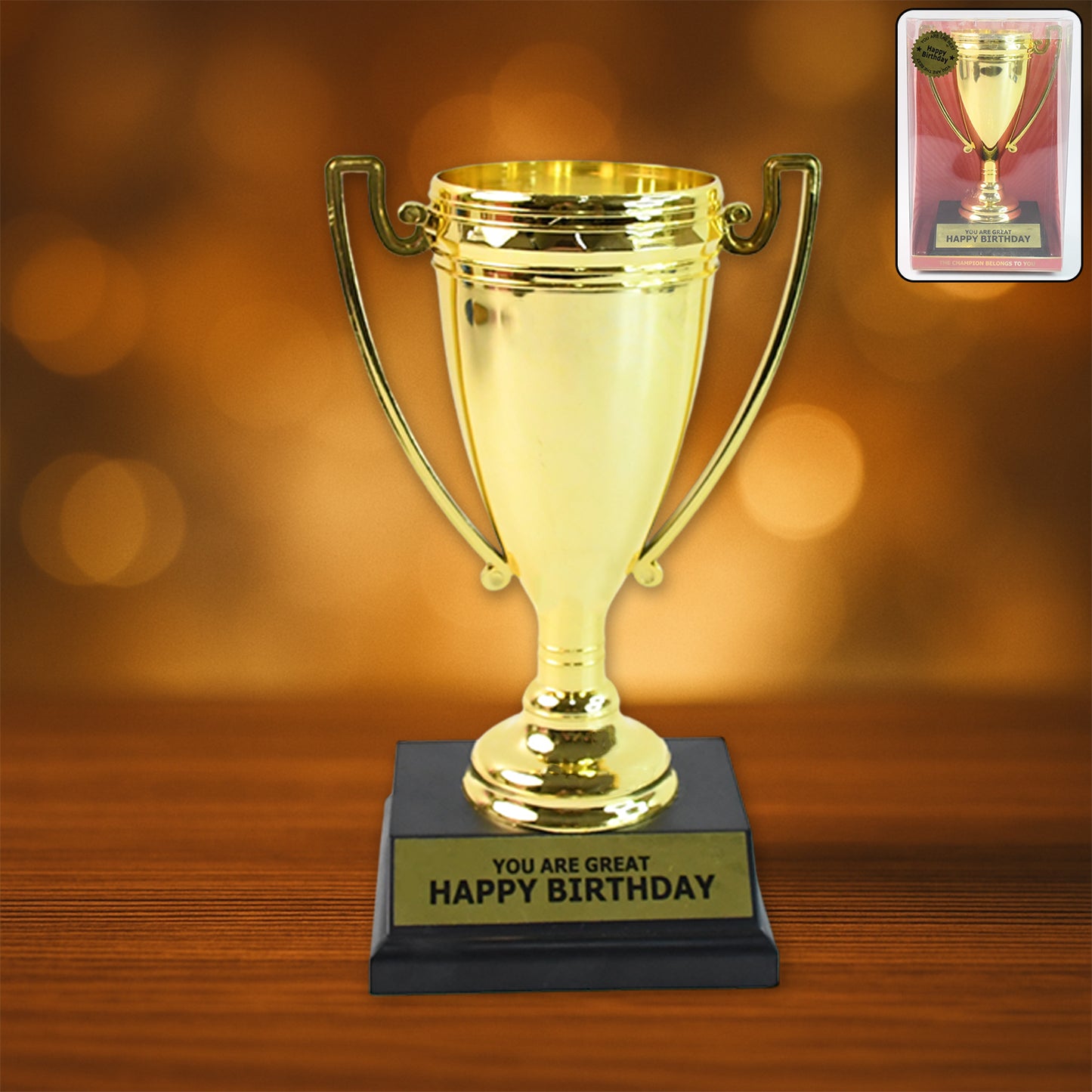 Golden Birthday Trophy You Are Great Happy Birthday Plastic Award With Base - Happy Price - Image 3