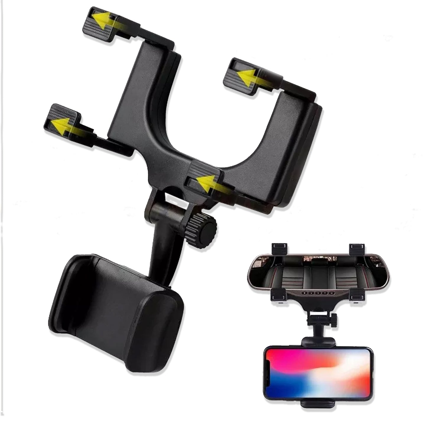 Rear View Mobile Holder Universal Vehicle Rear View Mirror Mobile Phone Mount Stand - Happy Price - Image 7
