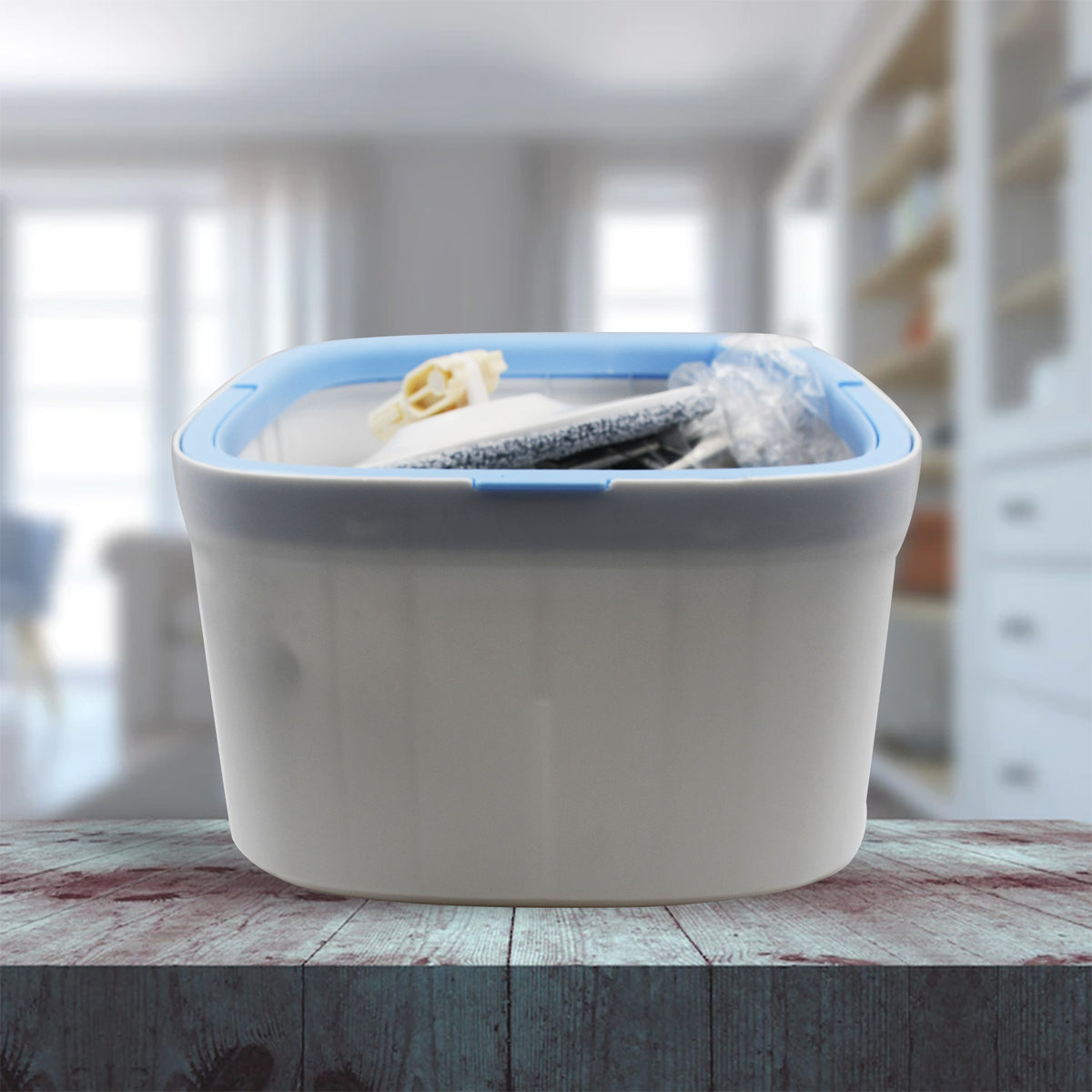 Round Shape Mop Head With 1 Pad Extra Clean Water Spin Mop With Separate Water Bucket Suitable For All Types Of Flooring Separates Dirty And Clean Water Wet - Happy Price - Image 2