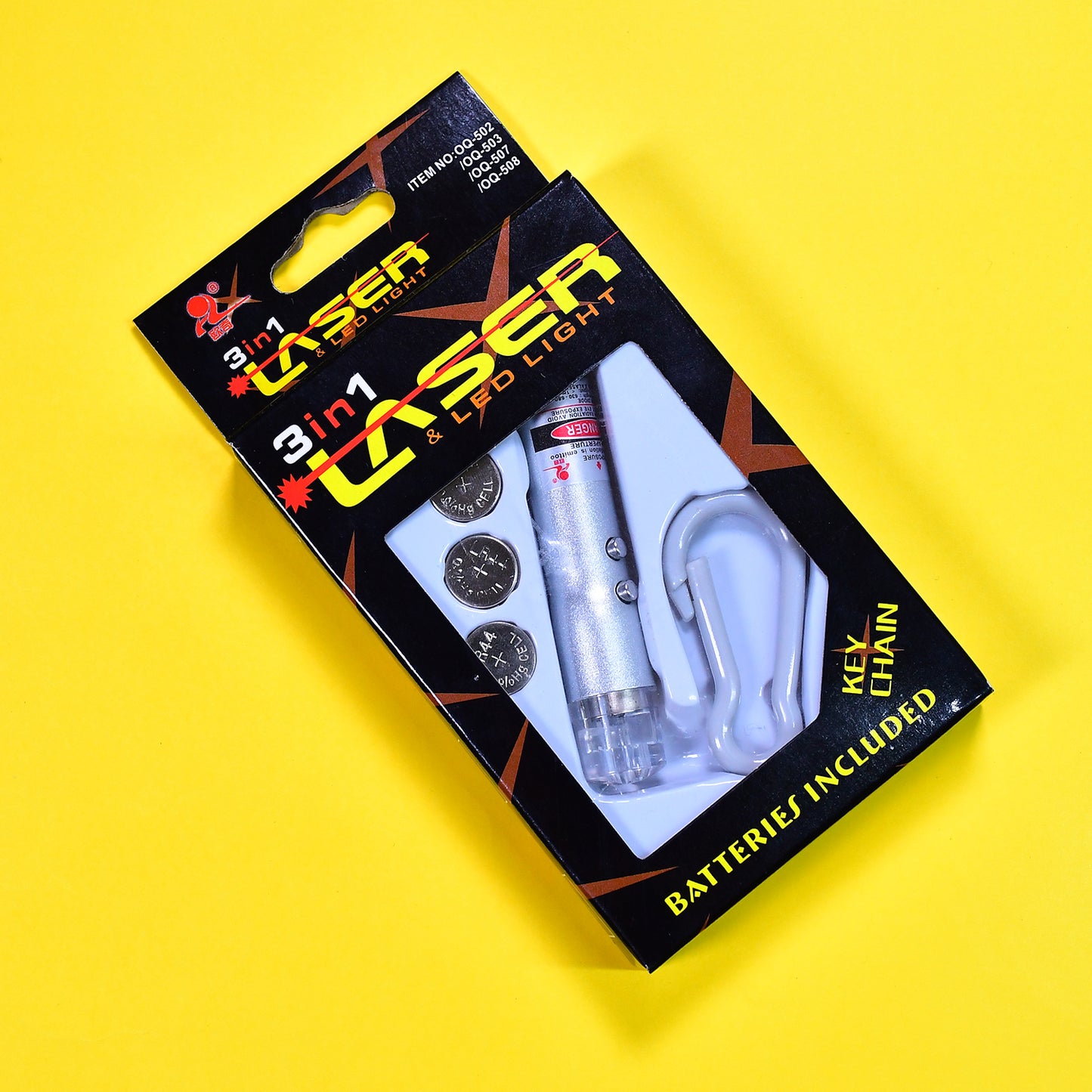 3 In1 Laser Light Led Flashlight + Torch Keychain + Laser Pointer - Happy Price - Image 3