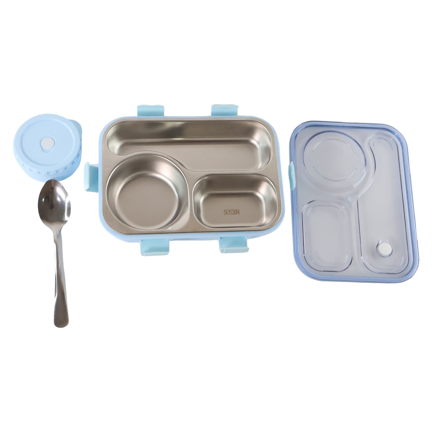 Stainless Steel Compartment Lunch Box with Side Container - Leakproof Bento for Office & School - Happy Price - Image 2