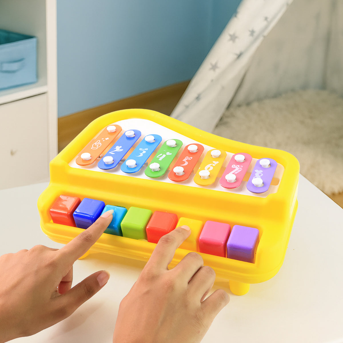 2-in-1 Baby Piano Xylophone Musical Toy with Mallets (1 Pc) - Happy Price - Image 3