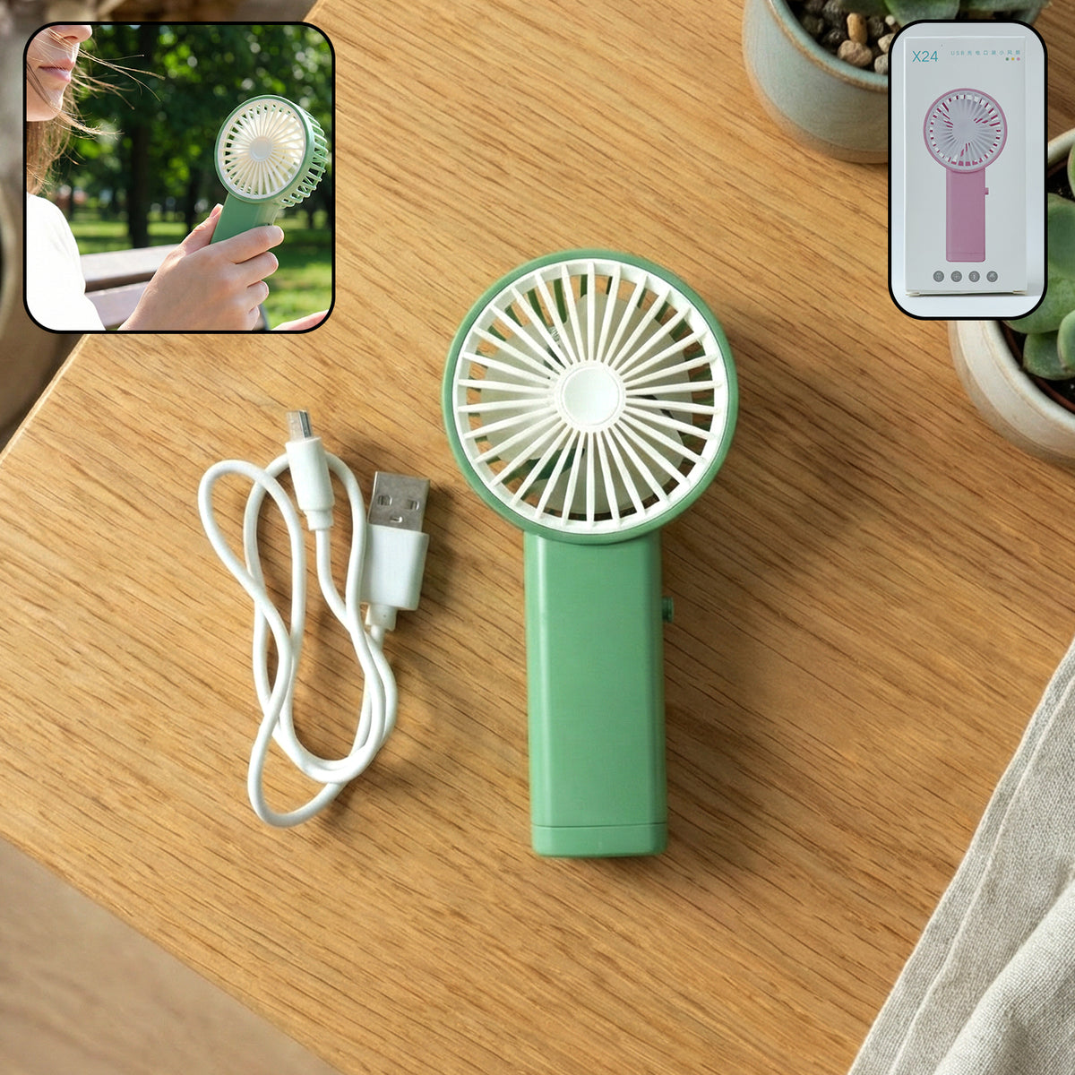 Portable USB Rechargeable Mini Handheld Fan - 1 Pc - Happy Price - Image 2