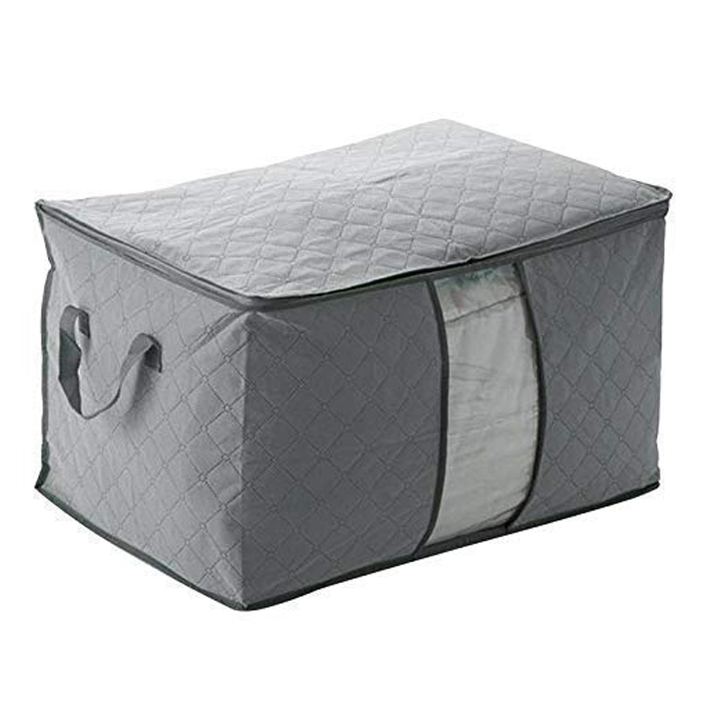 Quilted Foldable Storage Bag with Transparent Window & Handles - Happy Price - Image 5