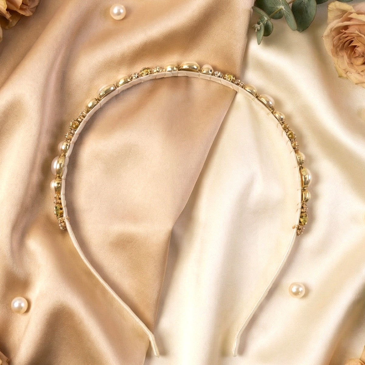 Elegant Pearl & Crystal Embellished Headband for Women (1 Pc) - Happy Price - Image 2