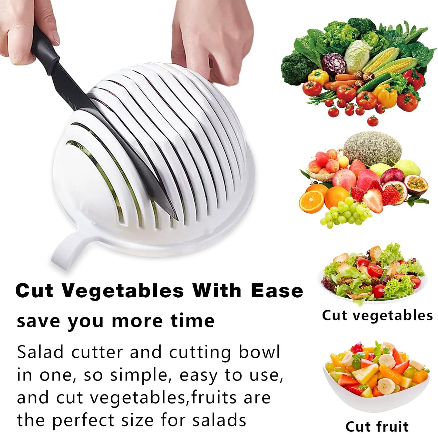 Plastic 60 Seconds Salad Cutter Salad Maker Salad Bow (1 Pc) - Happy Price - Image 6