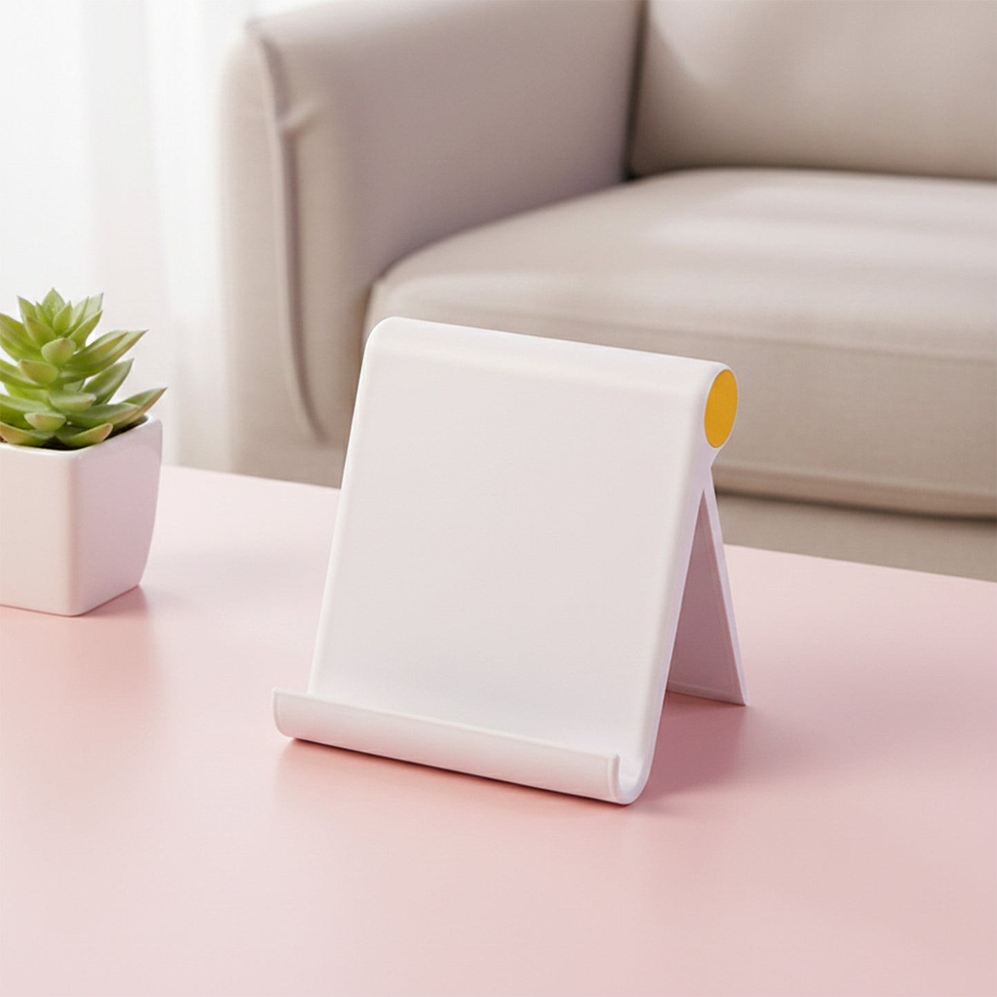 White Foldable Plastic Mobile Stand for Desktops (1 Pc) - Happy Price - Image 3