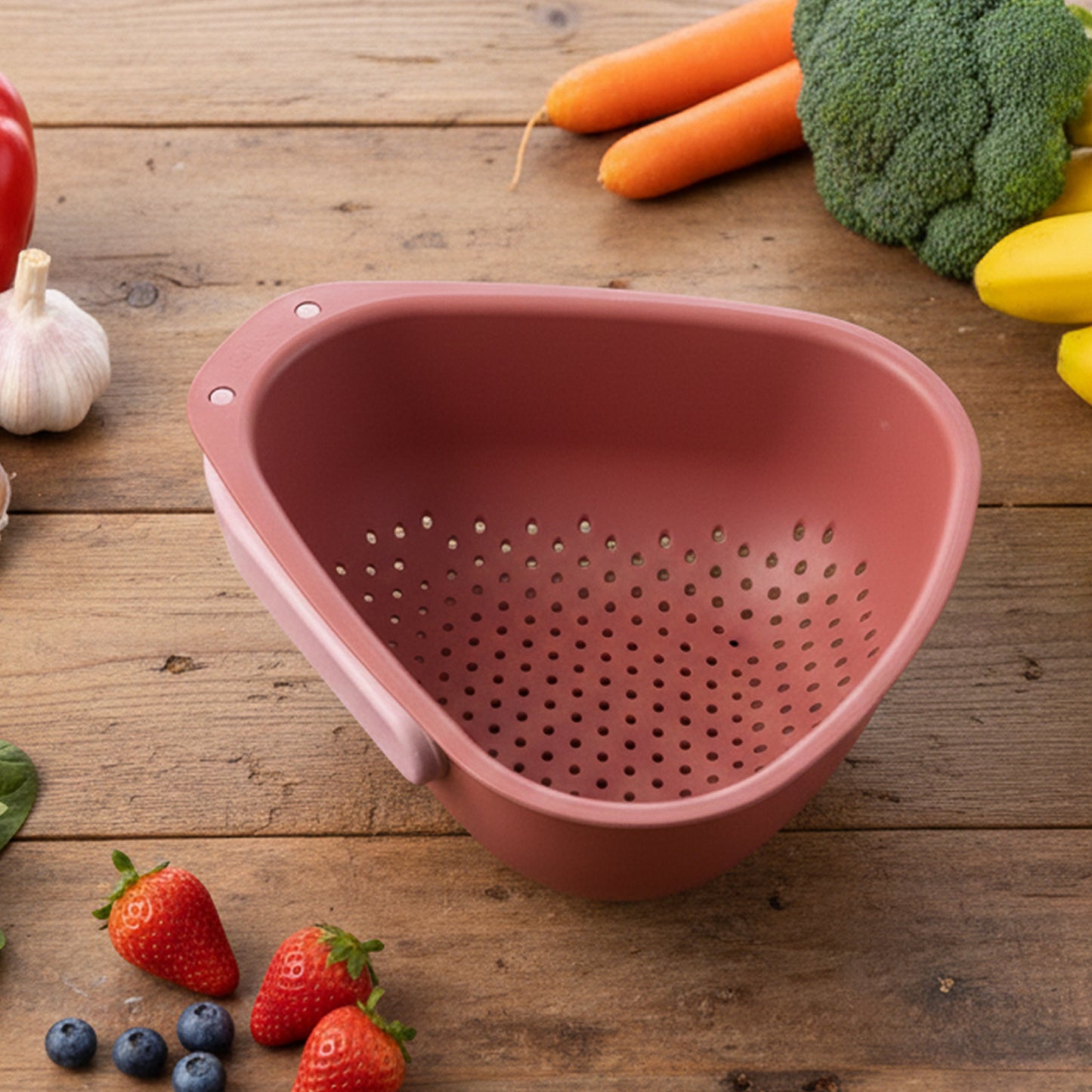 Foldable Kitchen Colander with Handle and Drain Base - 1 Pc - Happy Price - Image 4