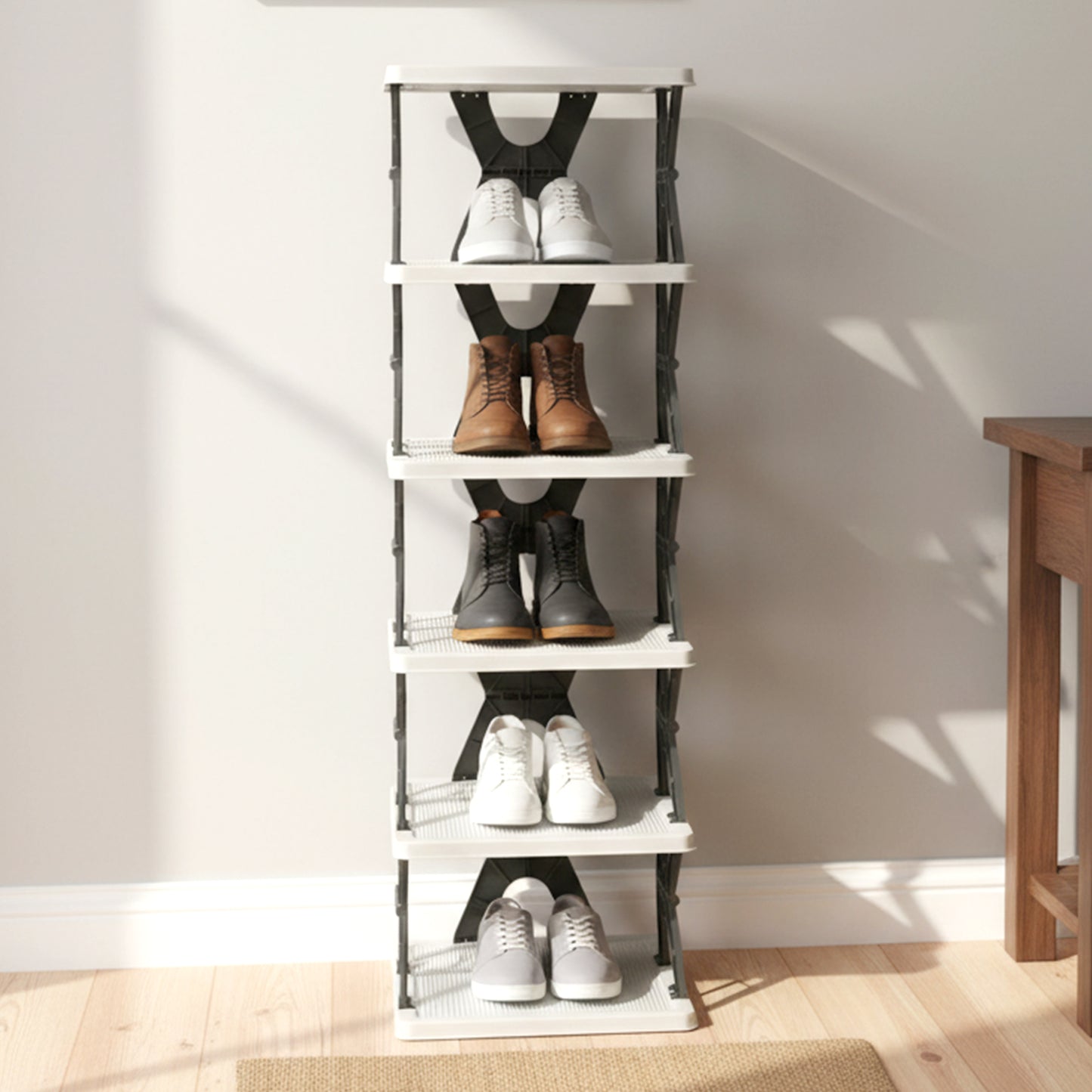 6 Tier Rectangular Shoe Rack Organizer for Home Entryway - Happy Price - Image 3
