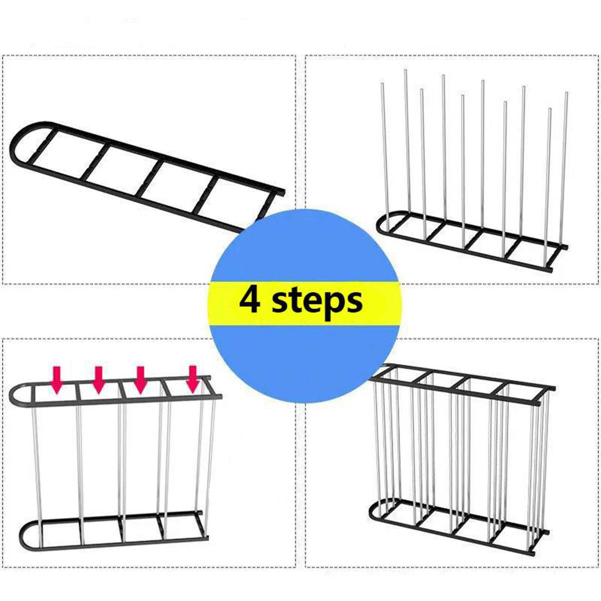 4-Tier Carbon Steel Shoe Rack Organizer - Compact & Durable - Happy Price - Image 5