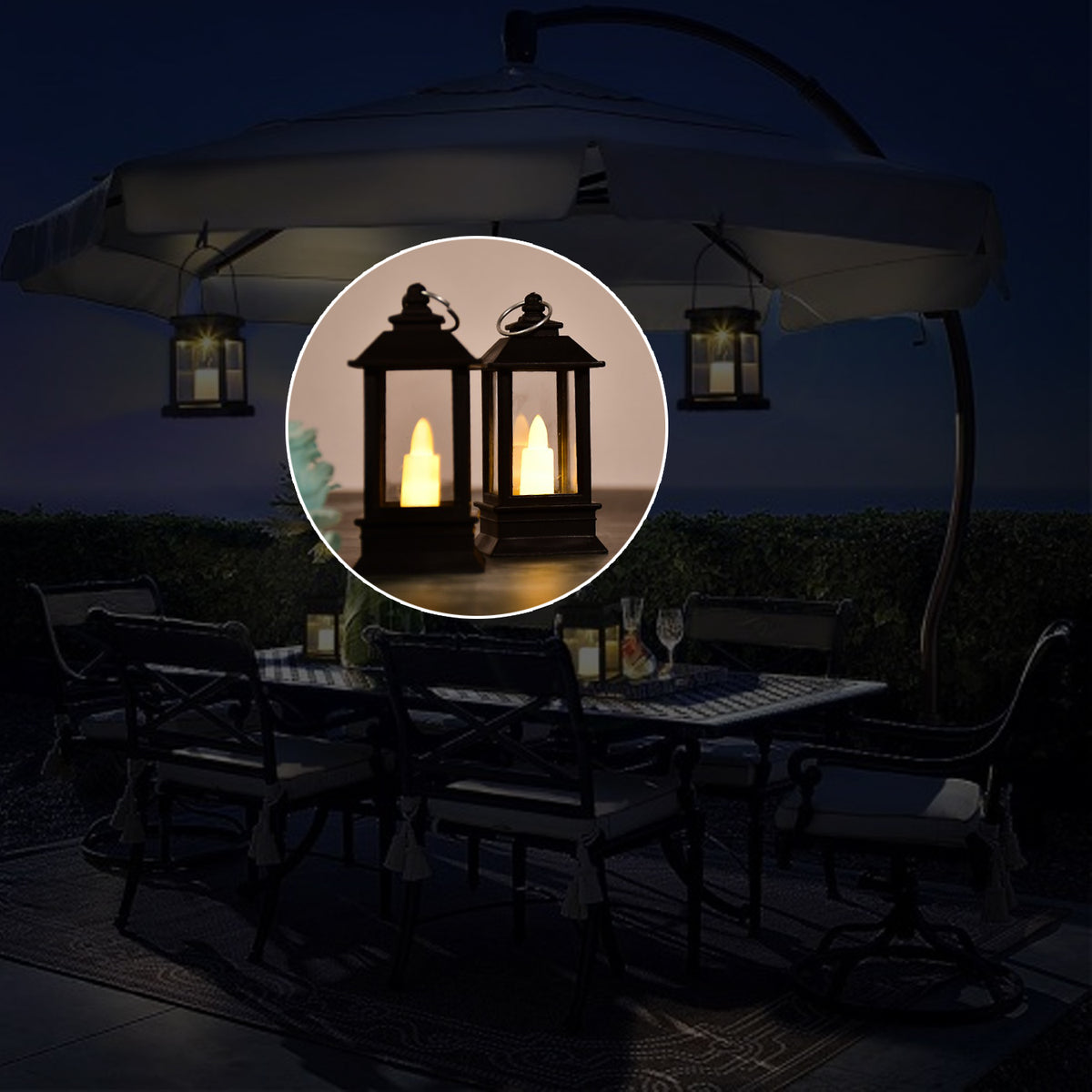 Pack of 24 Classic Style Flameless Lanterns with Battery Operated Candle Light for Home Decor - Happy Price - Image 3