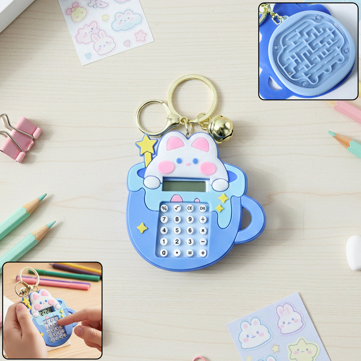 Cute Bunny Calculator Keychain with Mini Digital Display (1 Pc) - Happy Price - Image 2