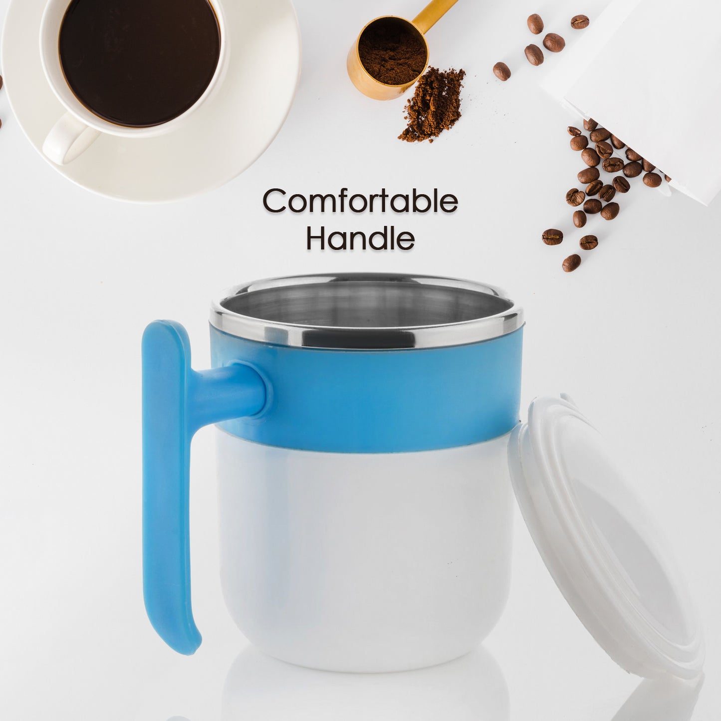 Stainless Steel Lid Cover Hot Coffeetea Mug Hot Insulated Double Wall Stainless Steel Coffee And Milk Cup With Lid - Coffee Cup (1 Pc ) - Happy Price - Image 4