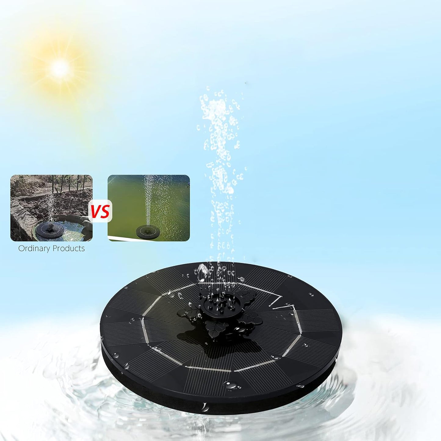 Fast Fountain By Pocket Hose - Solar-powered - Instantly Adds A Water Feature Virtually Anywhere - 5 Spray Modes - No Installation Or Batteries Required - Great For Bird Baths Pools Pond More (1 Pc) - Happy Price - Image 4