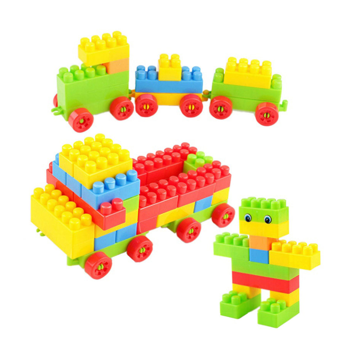 Blocks Set For Kids Play Fun And Learning Blocks For Kids Games For Children Block Game Puzzles Set Boys Children (Multicolor 60 Bricks Blocks) - Happy Price - Image 6