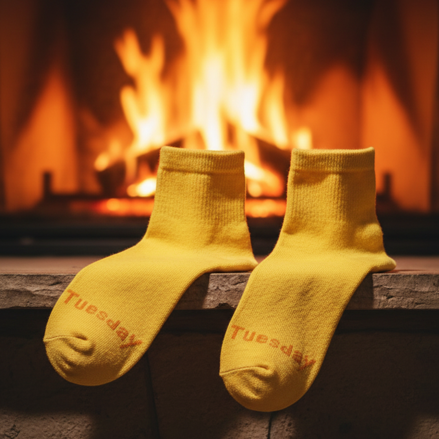 Yellow Striped Crew Socks for Men & Women (1 Pair) - Happy Price - Image 4