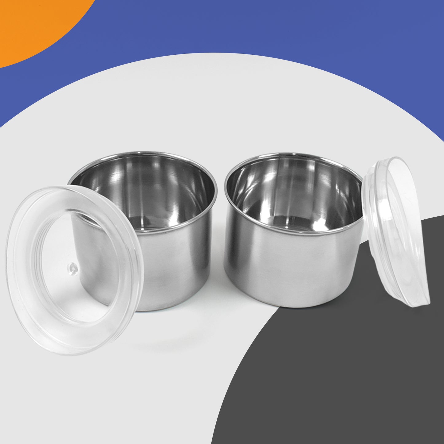 Multipurpose Stainless Steel Airtight Containers With See Through Lid (2 Pc 500 Ml) - Happy Price - Image 3