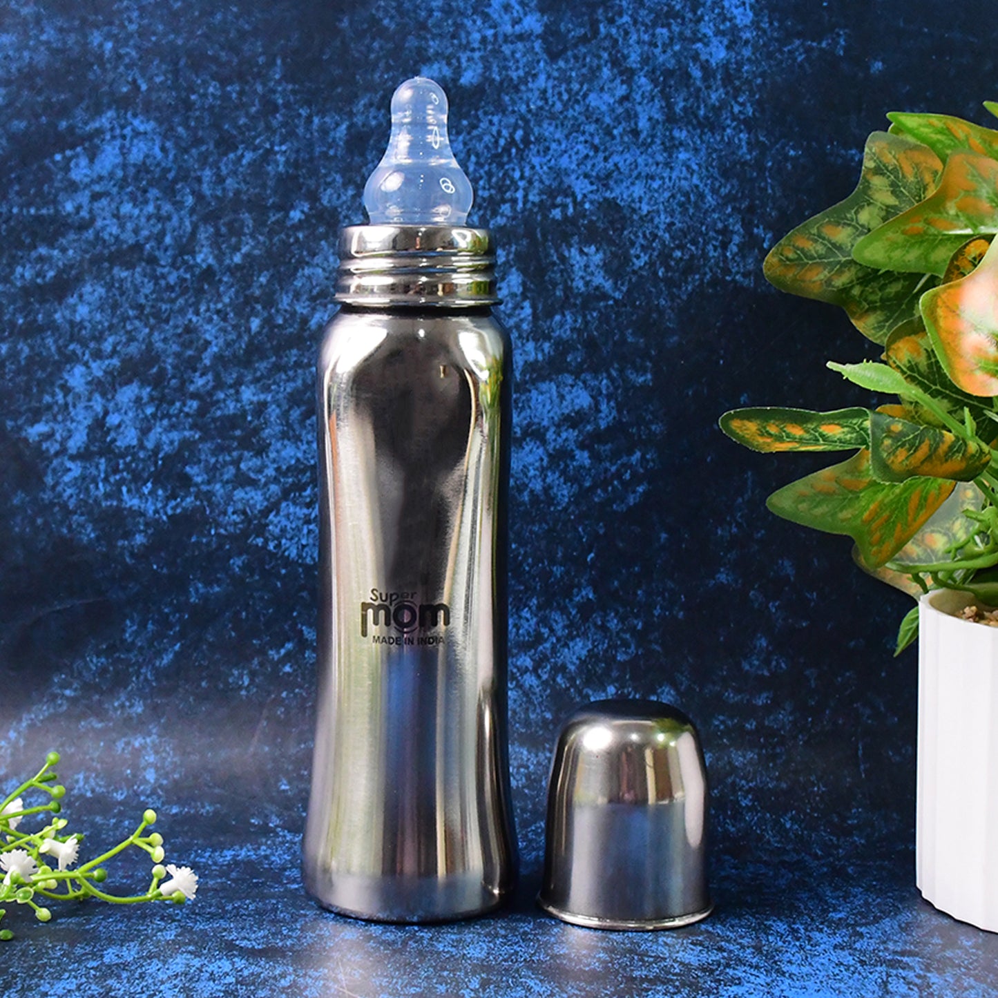 Stainless Steel Baby Feeding Bottle 250ml with Anti-Colic Nipple - Happy Price - Image 6