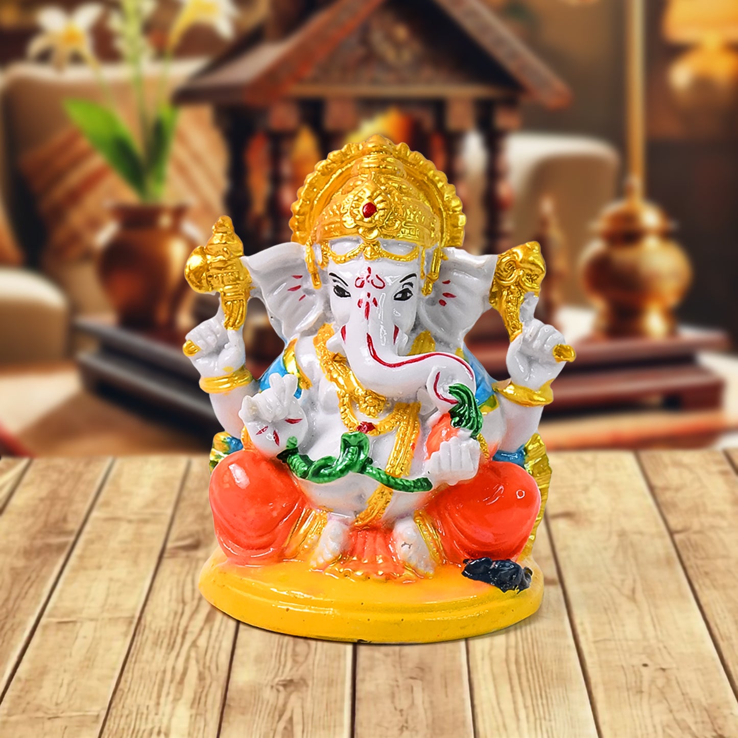 Lord Ganesha Idol Ganpati Statue Ganpatii Bappa Showpiece For Gifts (1 Pc) - Happy Price - Image 2