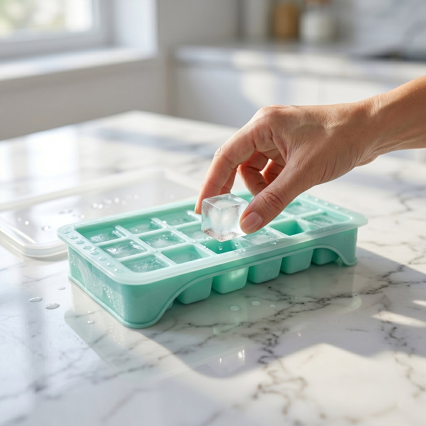 18 Grid Easy Release Ice Tray with Lid - Silicone Ice Cube Maker (1 Pc) - Great Price - Image 3