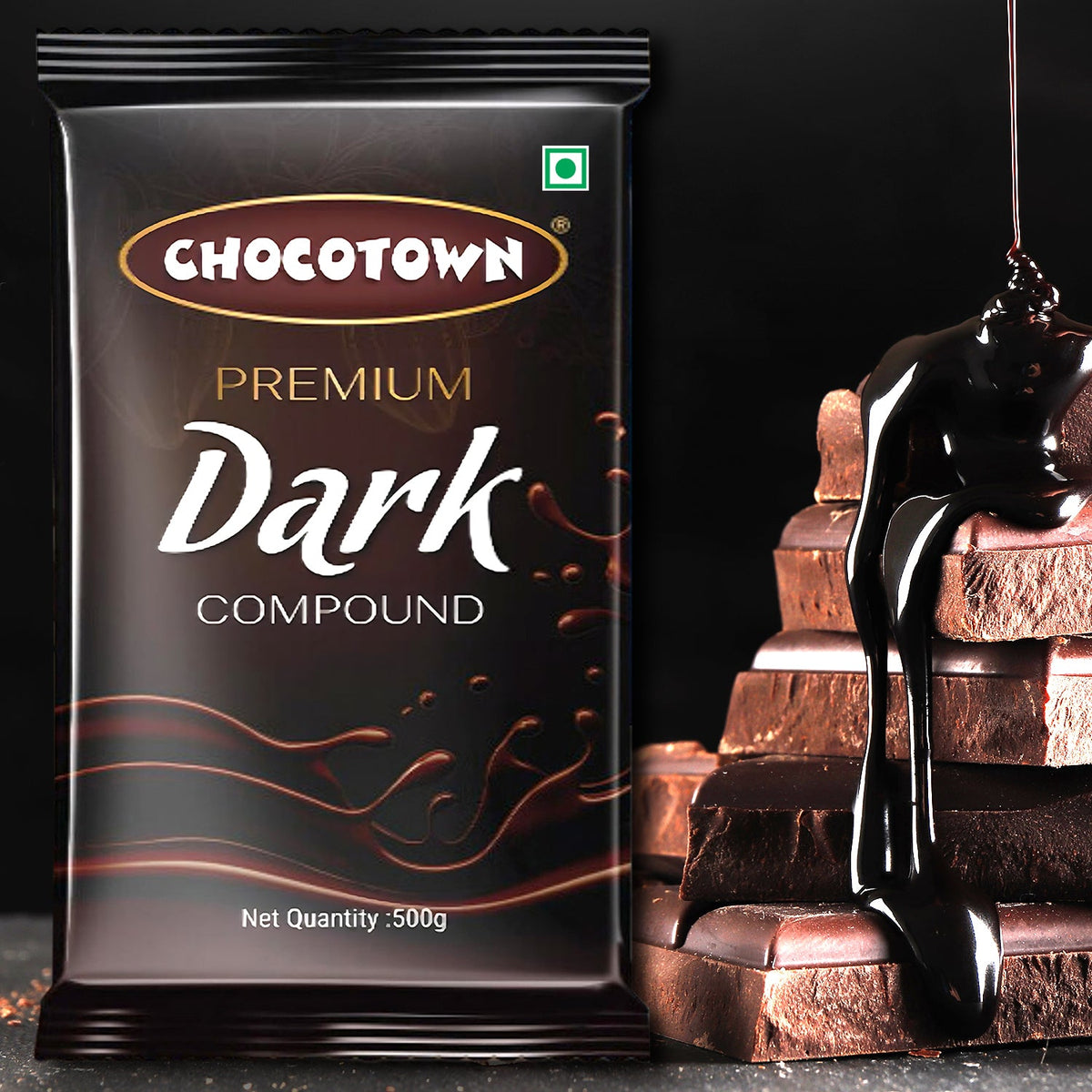 Dark Compound 500gm Chocotown Dark Choco Slab - Happy Price - Image 4
