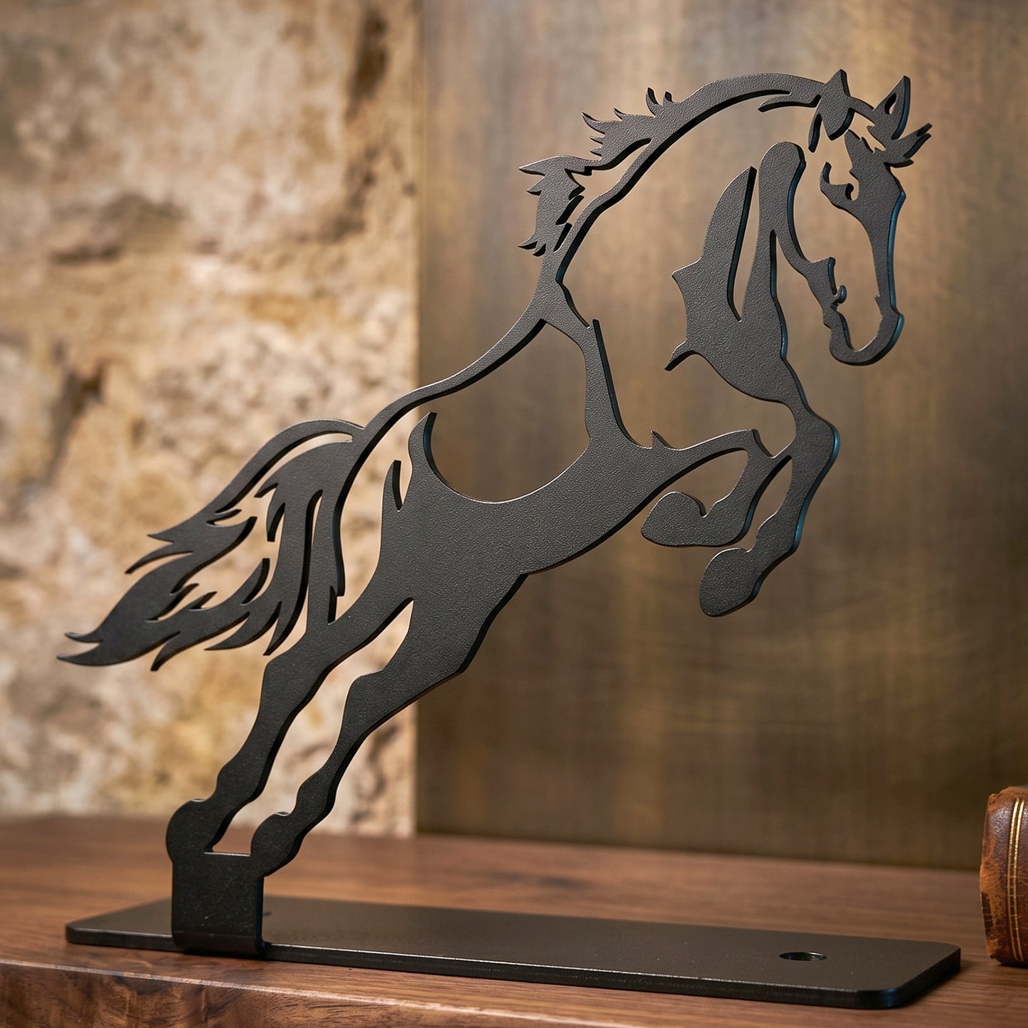 Elegant Black Iron Horse Figurine for Tabletop Display (1 Pc) - Great Price - Image 3