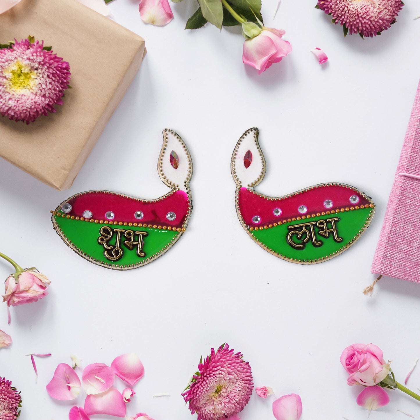 Shubh Labh Diya Wall Hangings - Auspicious Decorative Pair for Home & Festivals - Happy Price - Image 5