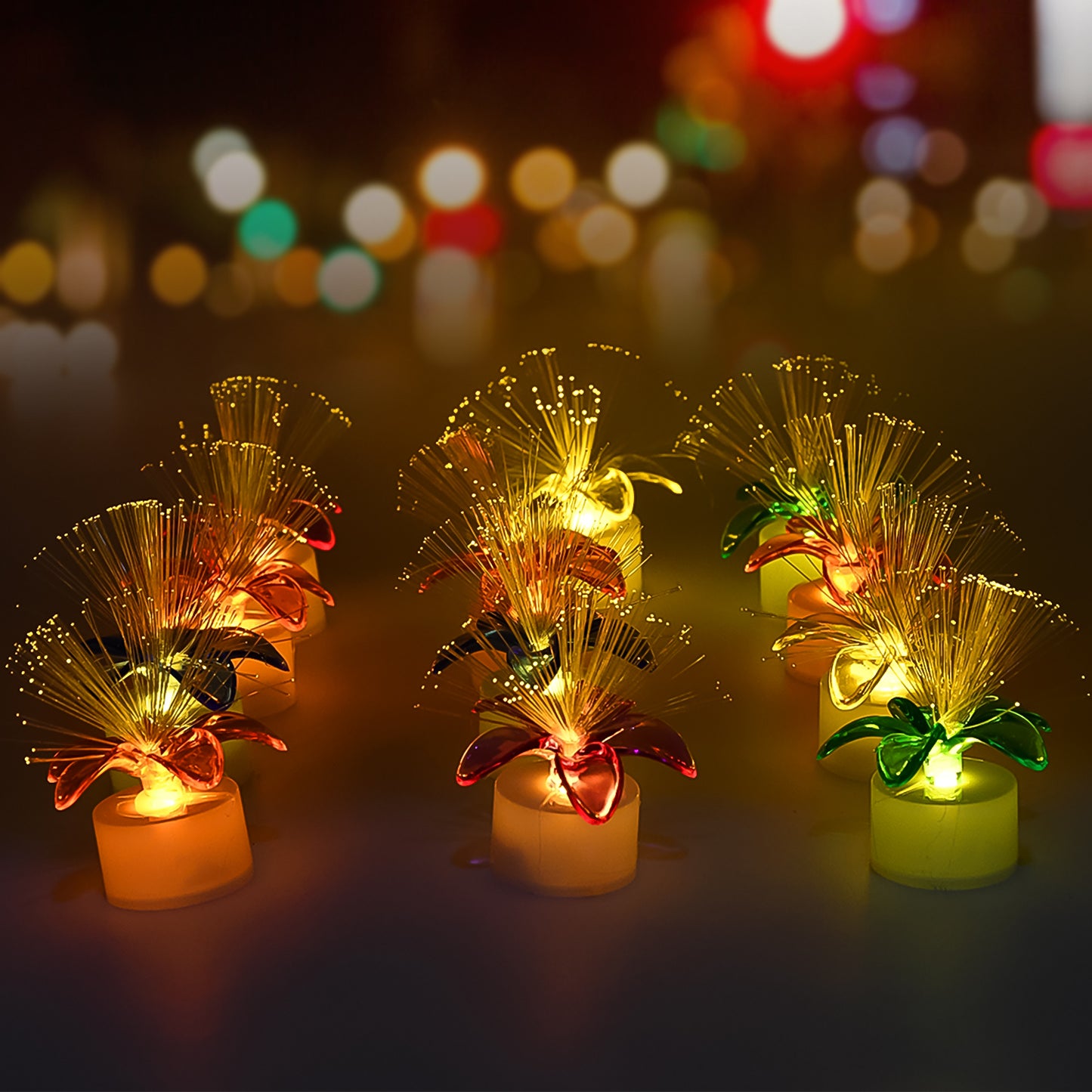 Fiber Optic Light Mini Color Change Led Table Centerpieces Light Up Candle - Pack Of 12 - Happy Price - Image 2