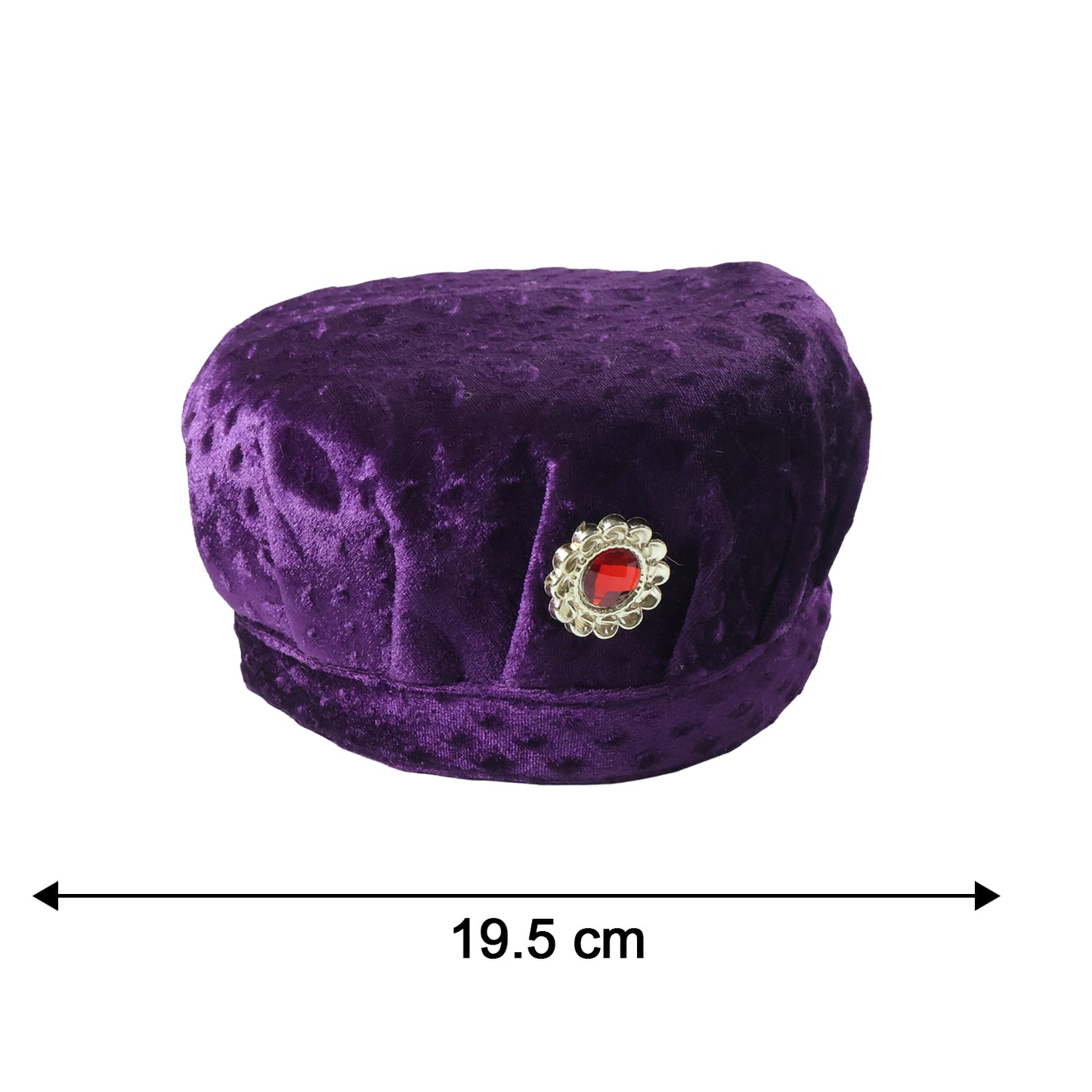 Soft Velvet Festive Cap for Boys (1 Pc) - Traditional Design with Stone Brooch - Great Price - Image 5