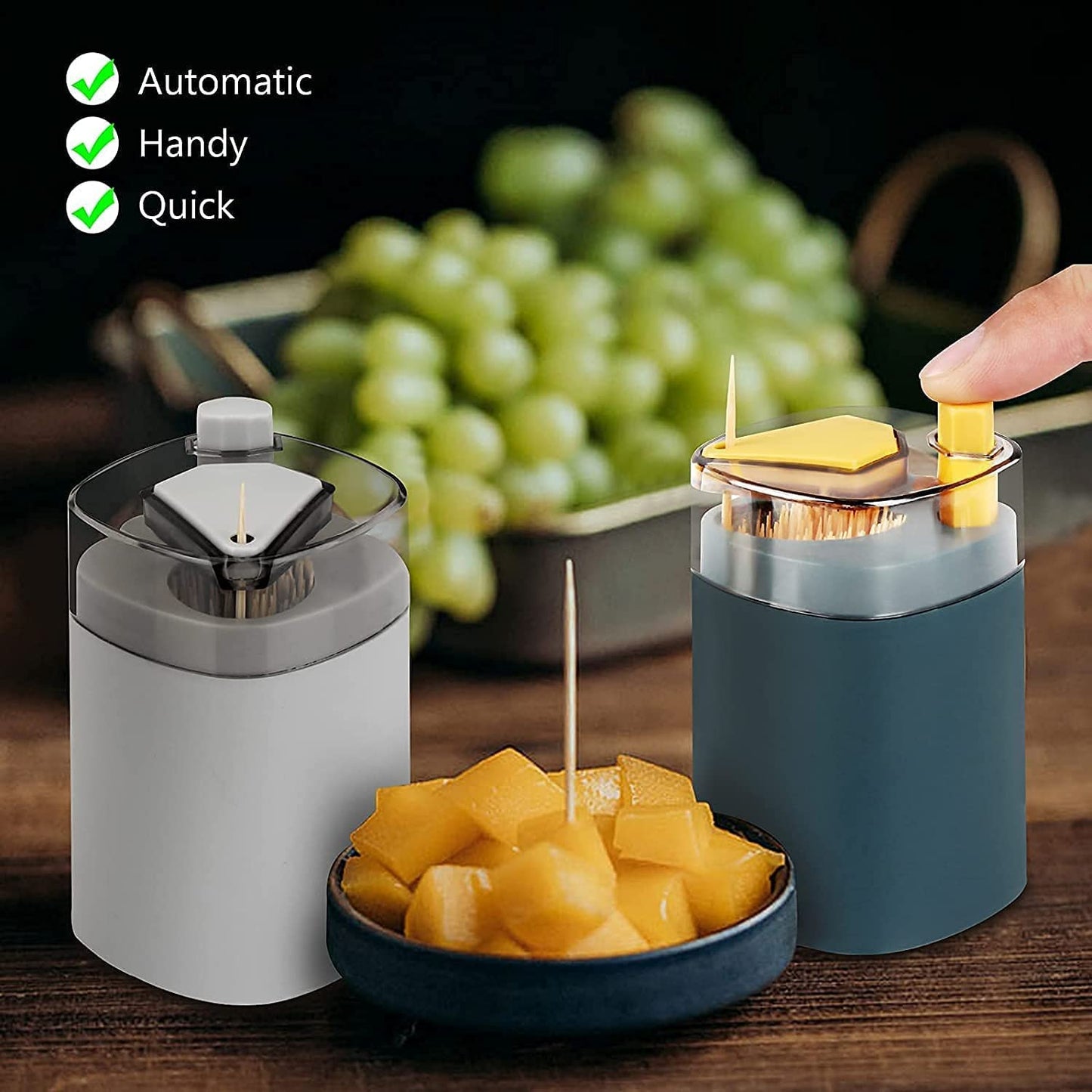 Toothpick Holder Dispenser Pop-up Automatic Toothpick Dispenser For Kitchen Restaurant Thickening Toothpicks Container Pocket Novelty Safe Container Toothpick Storage Box. - Happy Price - Image 2